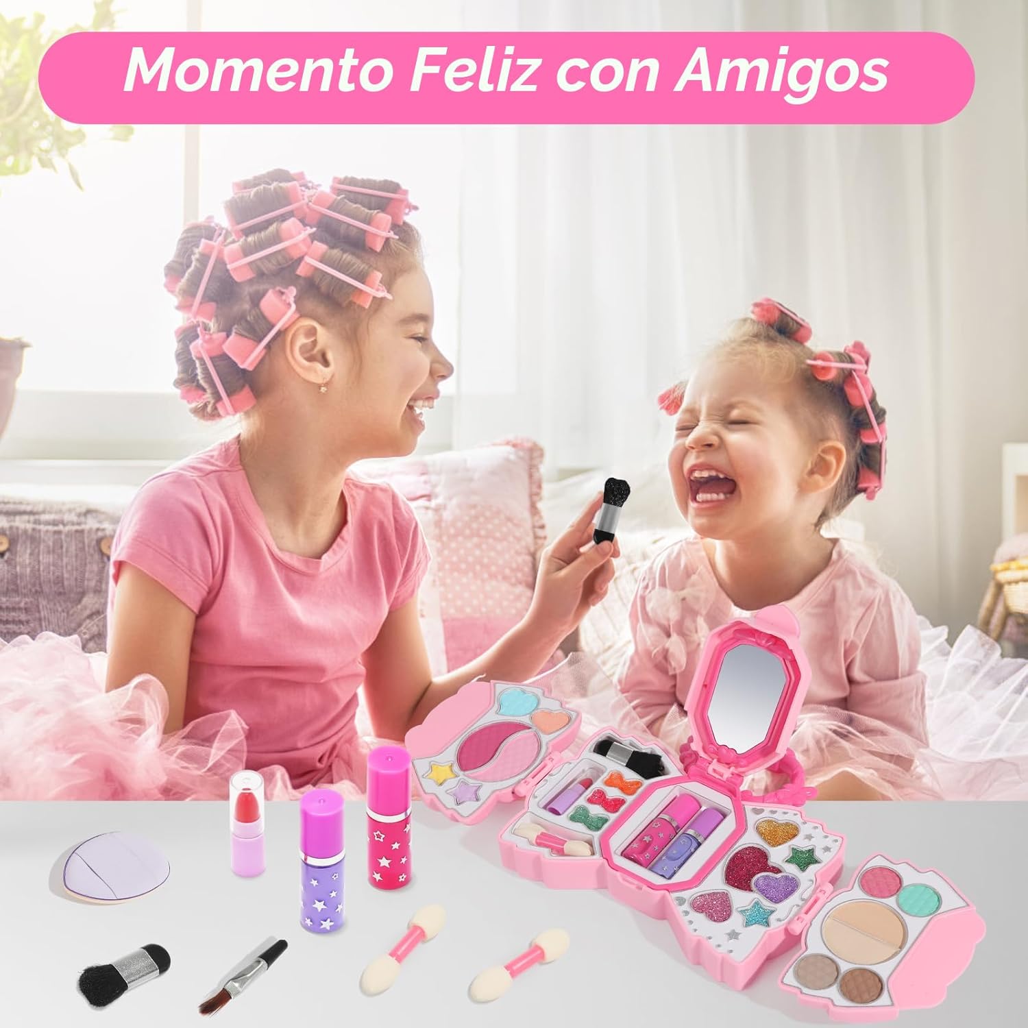 Topsolid Kit de maquillaje para niñas, maquillaje real lavable para...
