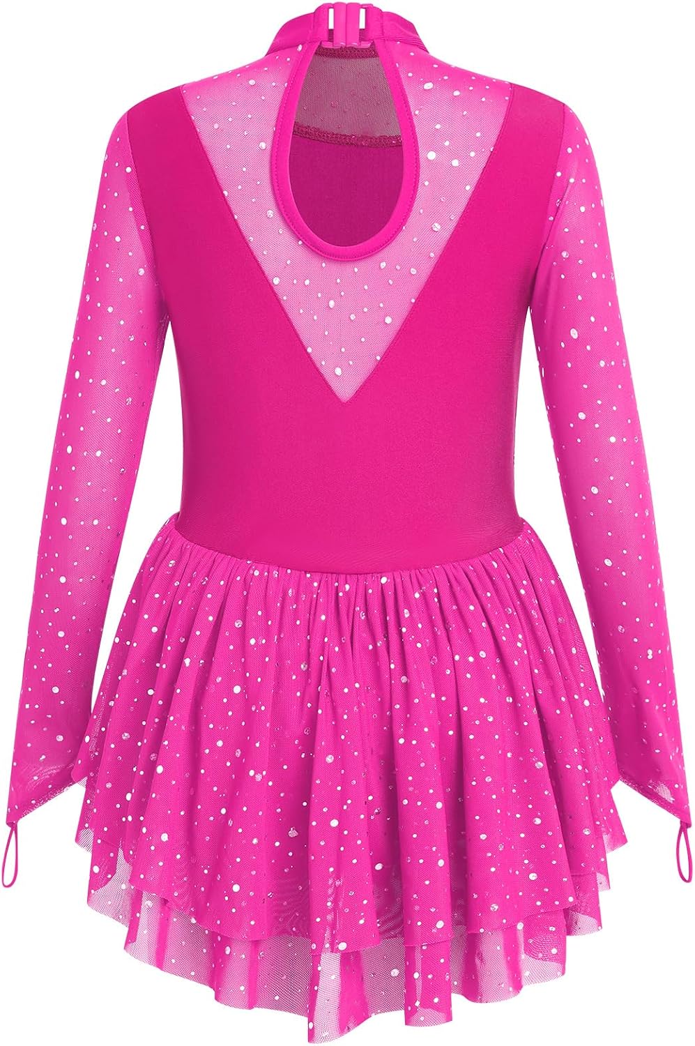 Vestido de patinaje artístico para niña, con lentejuelas brillantes...