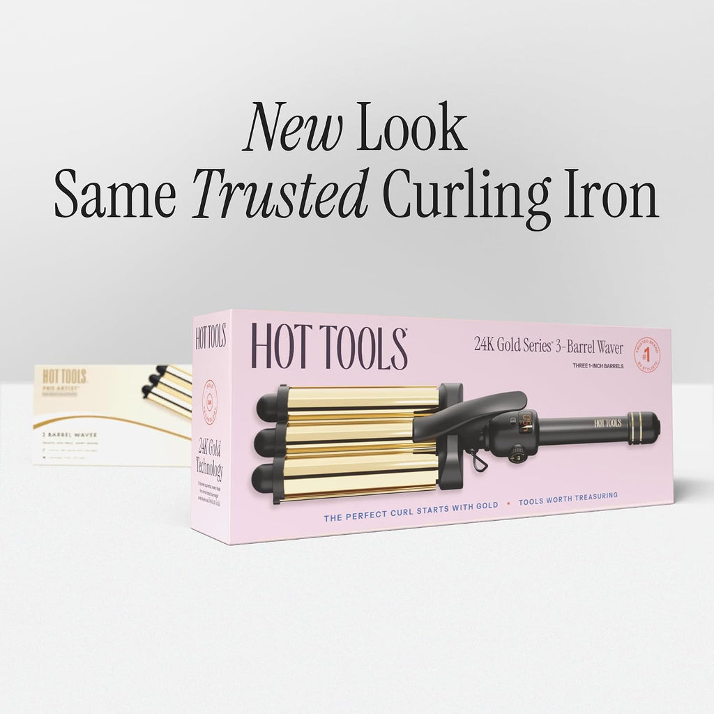 Hot Tools Pro Artist - Onduladora digital de 3 barriles de oro de 2...