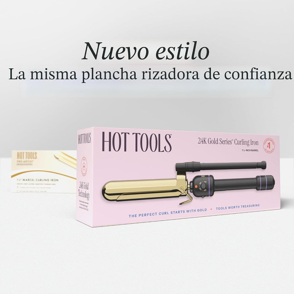 Hot Tools Pro Artist Plancha Marcel de Oro 24K | Rizos Duraderos, O...