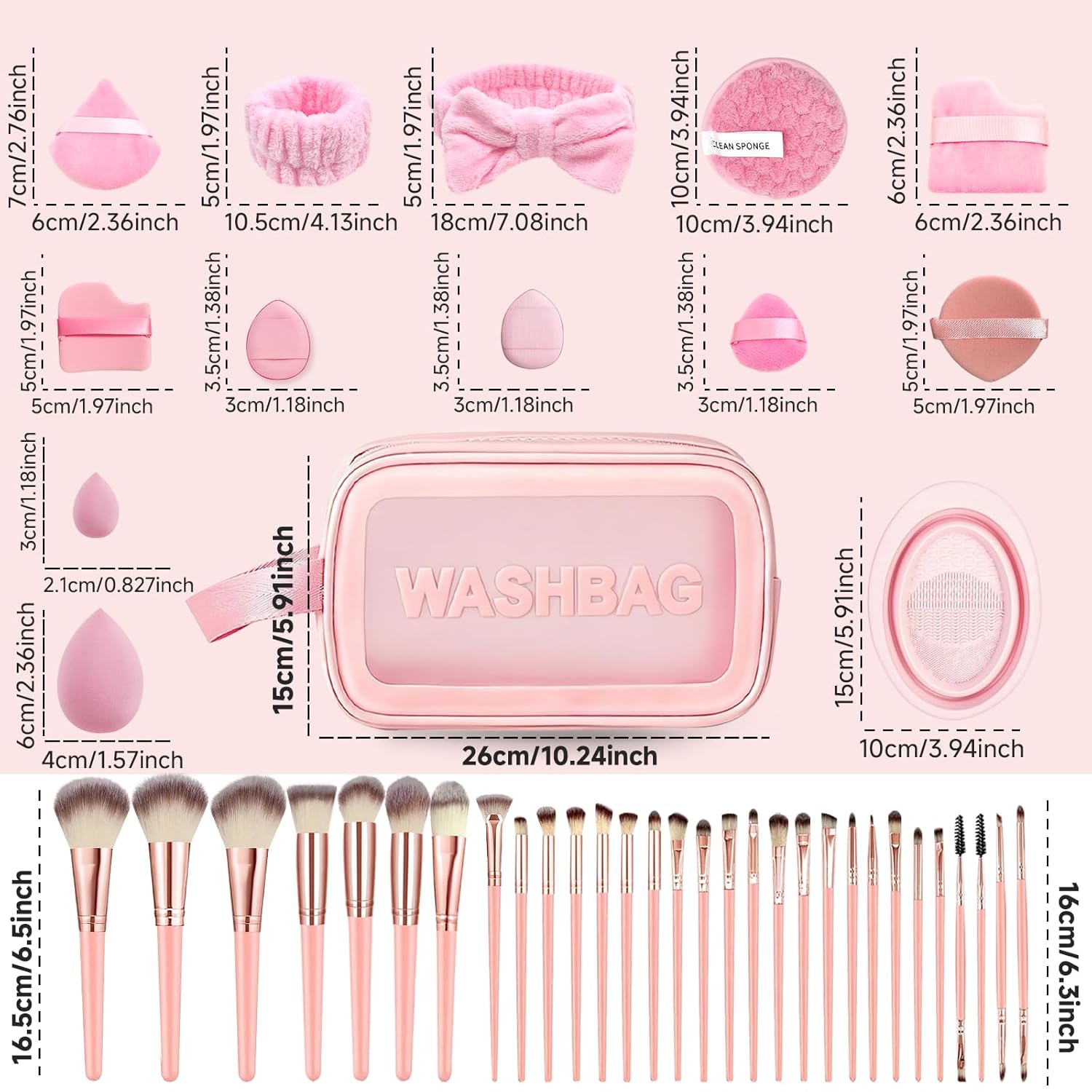 CLRDZN Juego de 70 brochas de maquillaje, juego de brochas de maqui...