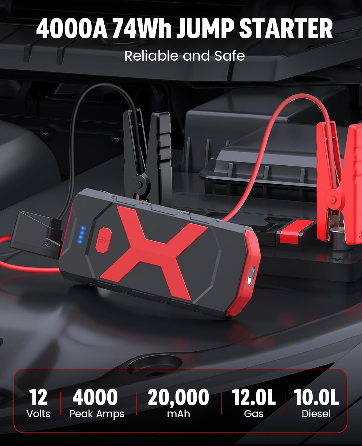 BOOKOO Arrancador A9 de 4000 A para automóvil, barco, cortacésped,...