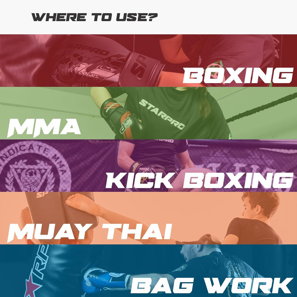 Starpro Vendas acolchadas para boxeo, cierre de velcro seguro y aco...