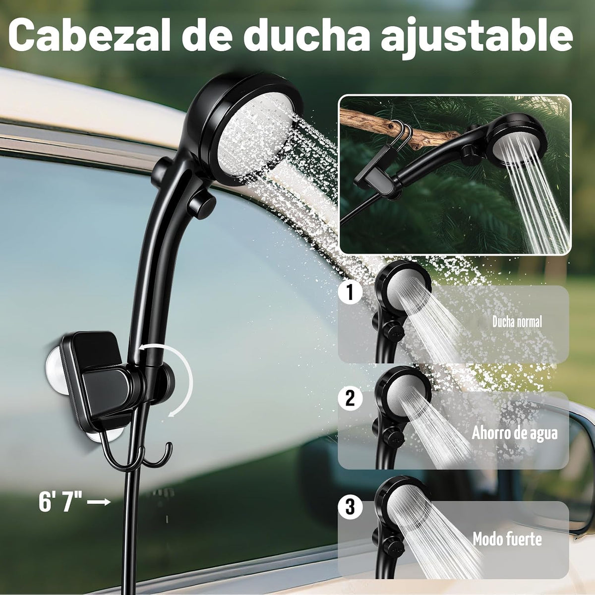 Ducha portátil para acampar, bomba de ducha portátil recargable de...