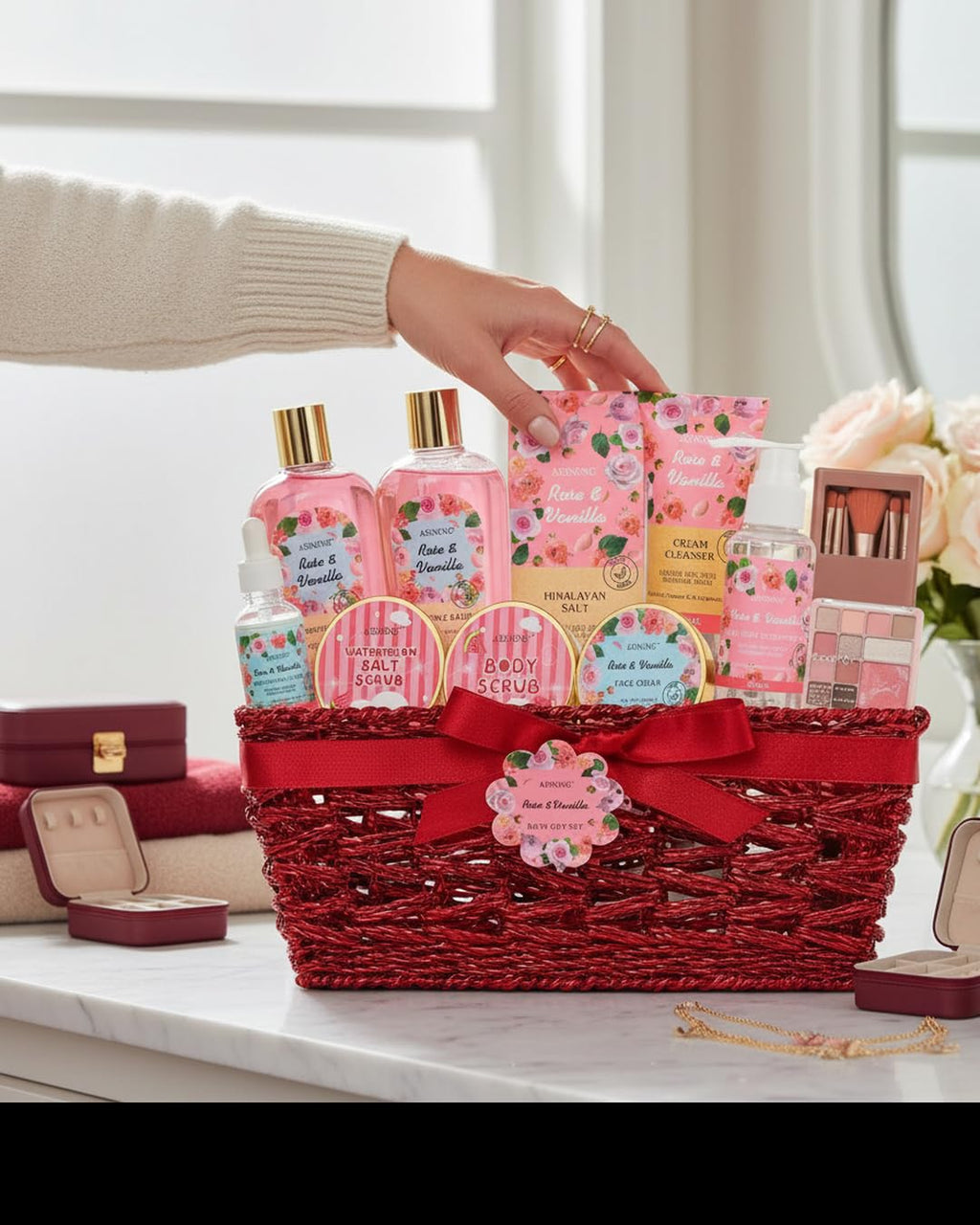 Canasta de regalo de baño y cuerpo para el Día de la Madre, set de...