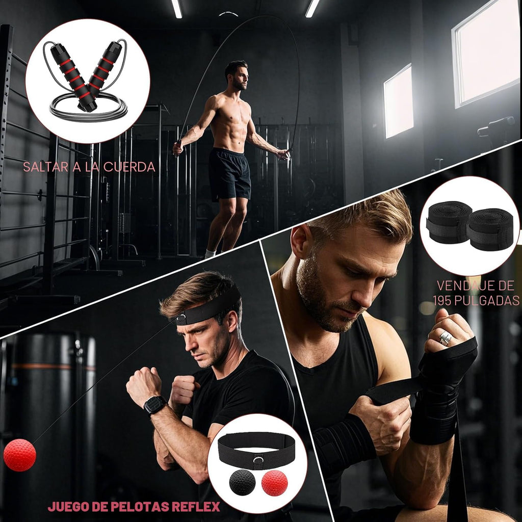 Juego de saco de boxeo para adultos, juego de saco de boxeo pesado...