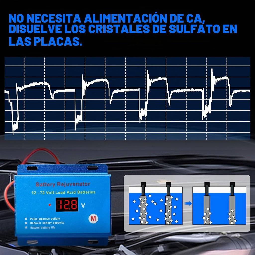 Reacondicionador desulfatador de batería para baterías de plomo-áci...