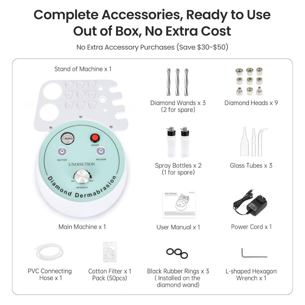 UNOISETION Máquina de microdermoabrasión de diamante, succión profe...