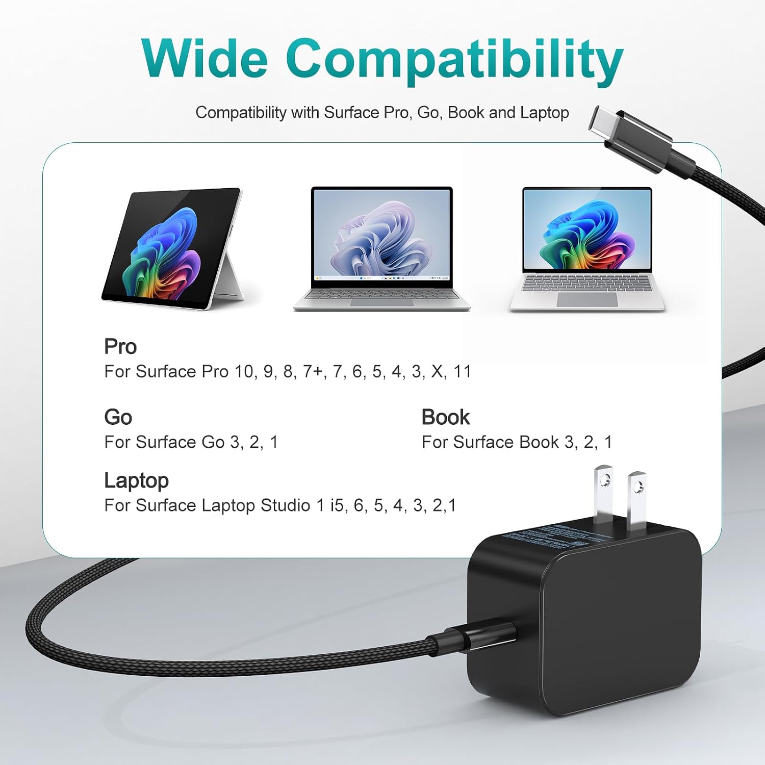 Nuevo cargador de superficie de 65 W con enchufe de CA plegable, co...