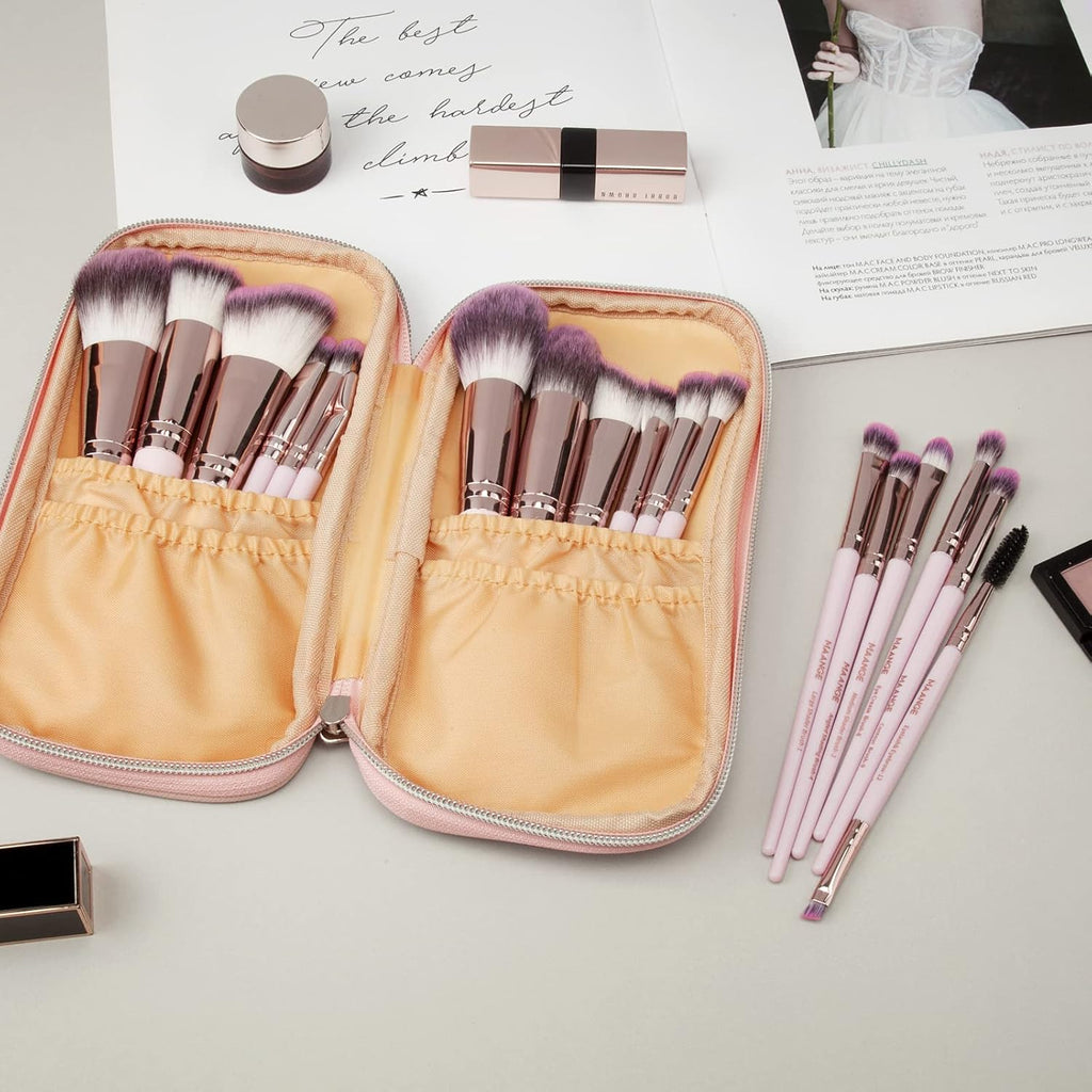 MAANGE - Juego de 18 brochas de maquillaje profesionales con estuch...