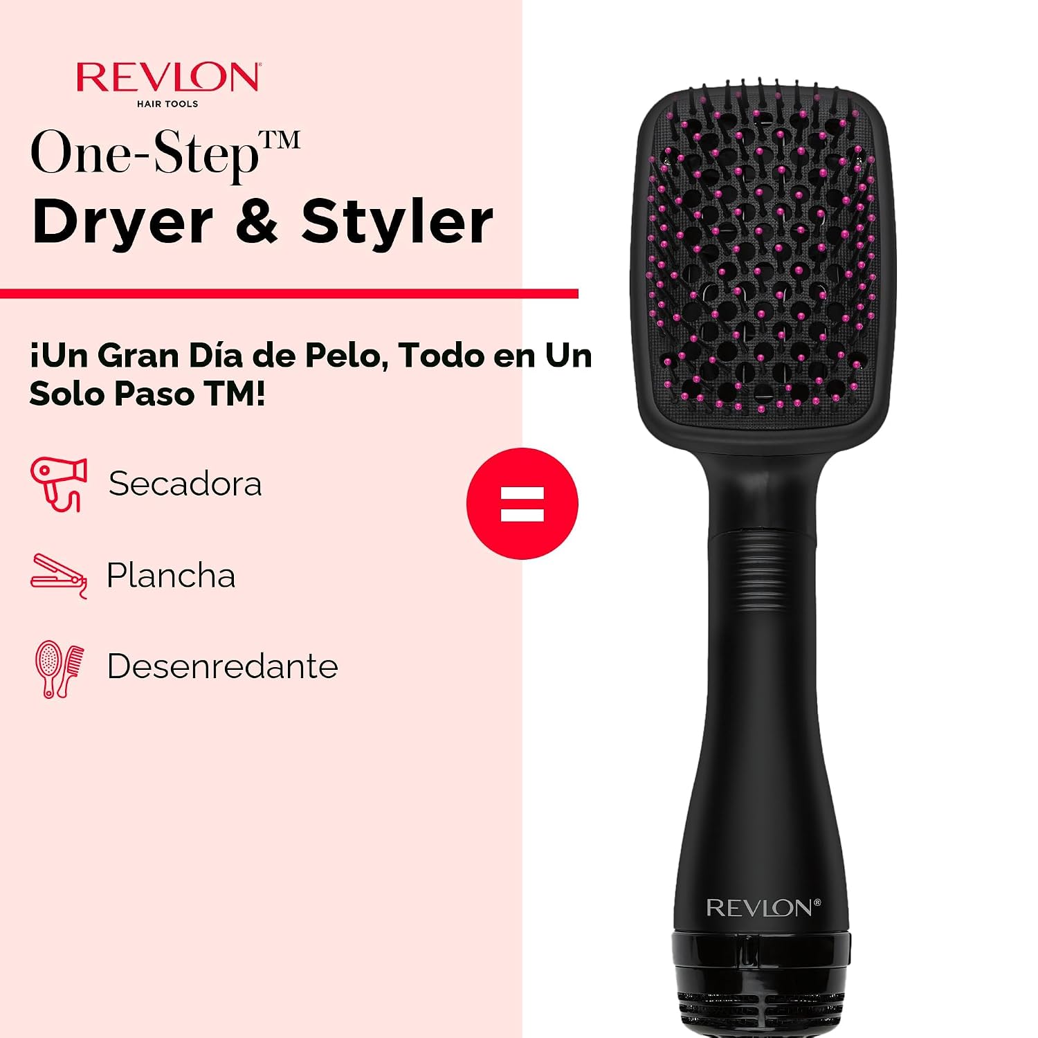 Cepillo y secador de salón para cabello, de Revlon | Seca, alisa y...