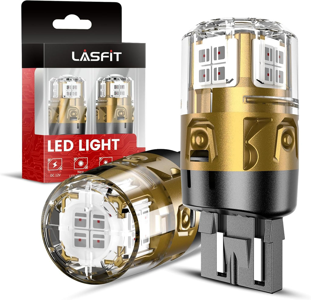 LASFIT 7444 7443 Bombilla LED de freno roja, 1600LM súper brillante...