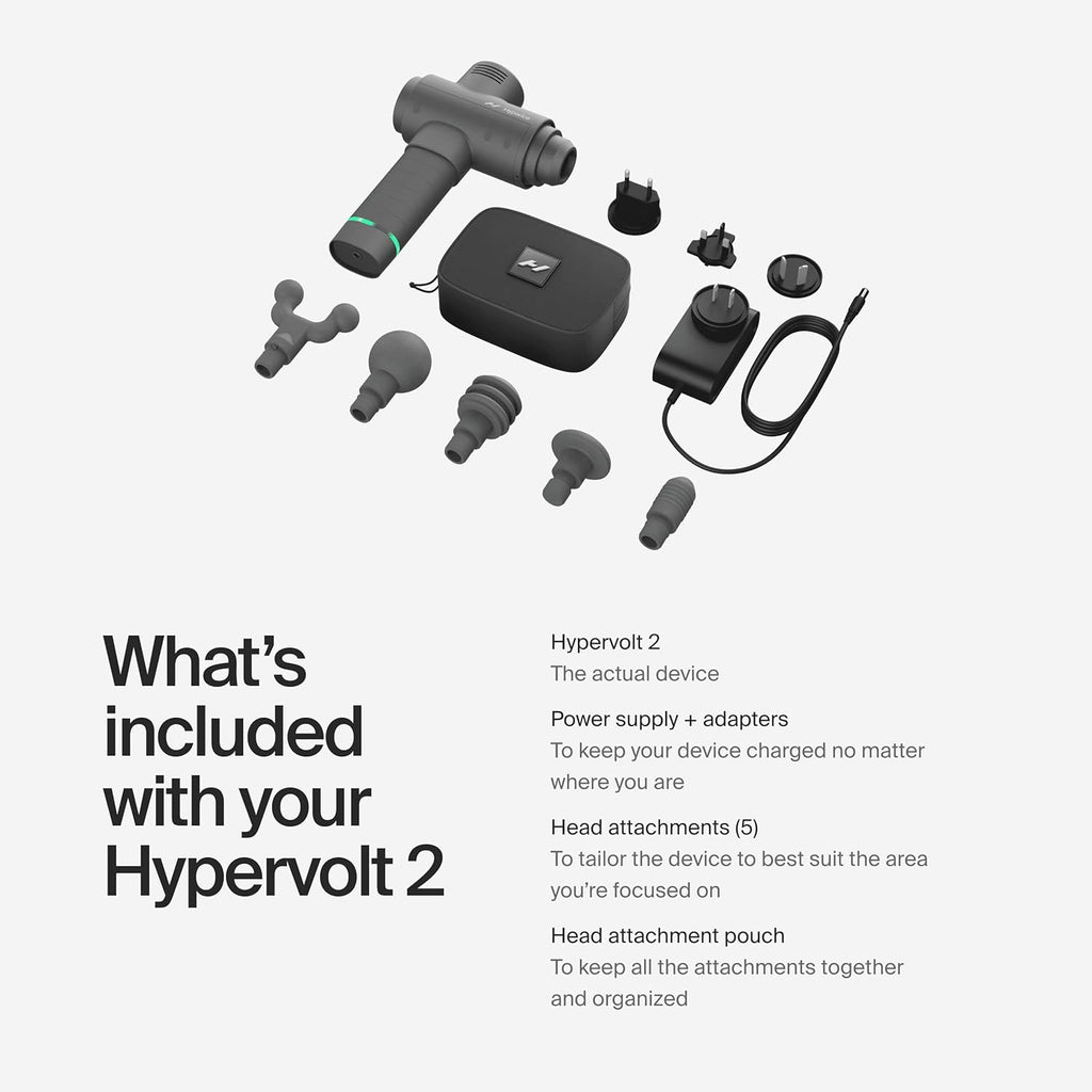 Hyperice Hypervolt 2 Grey - Con tecnología Quiet Glide, pistola de...
