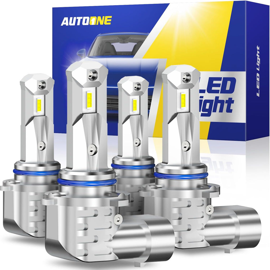 AUTOONE Combo de bombillas 9005 9006, 80,000LM 6000K blanco súper b...