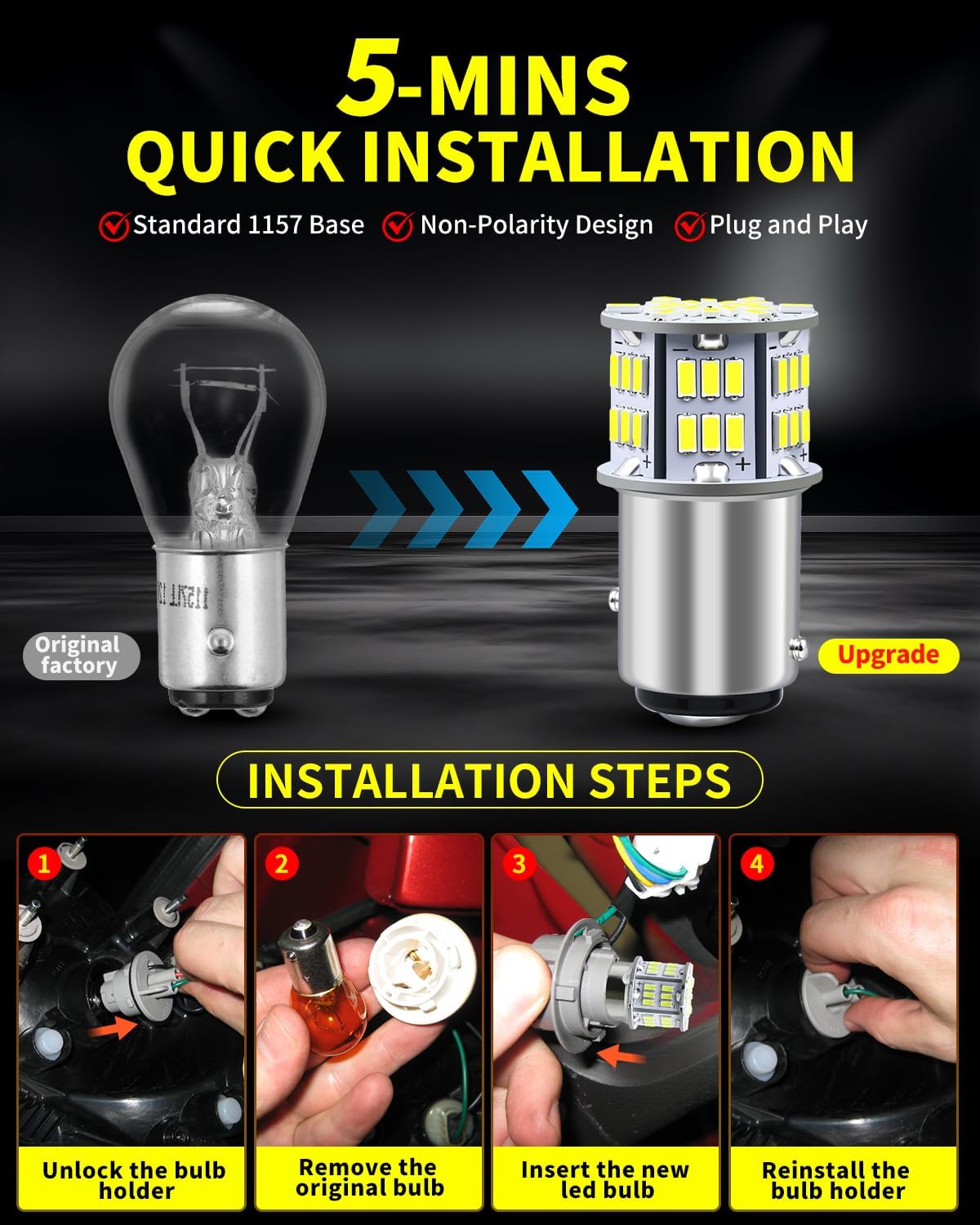 Antline 1157 BAY15D 7528 2057 2357 Bombillas LED blancas, superbril...