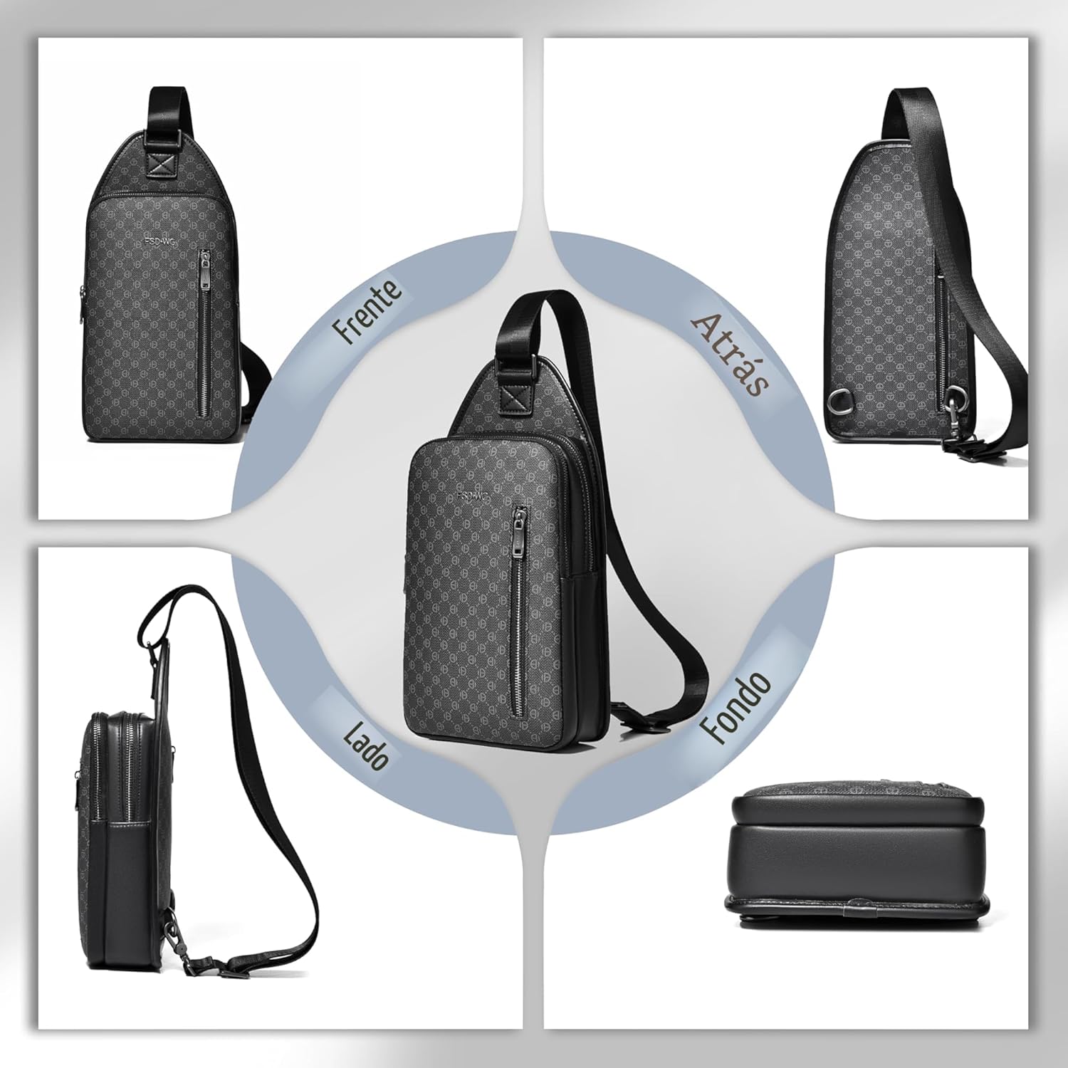 FSD WG - Mochila de bandolera para hombres - Bolso para el pecho, b...