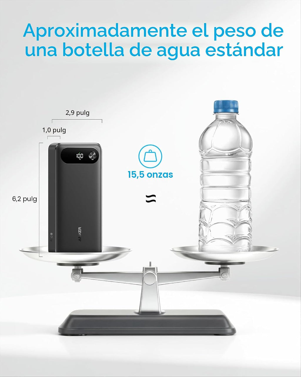 Anker Power Bank, cargador portátil esencial de viaje de 20,000 mAh...