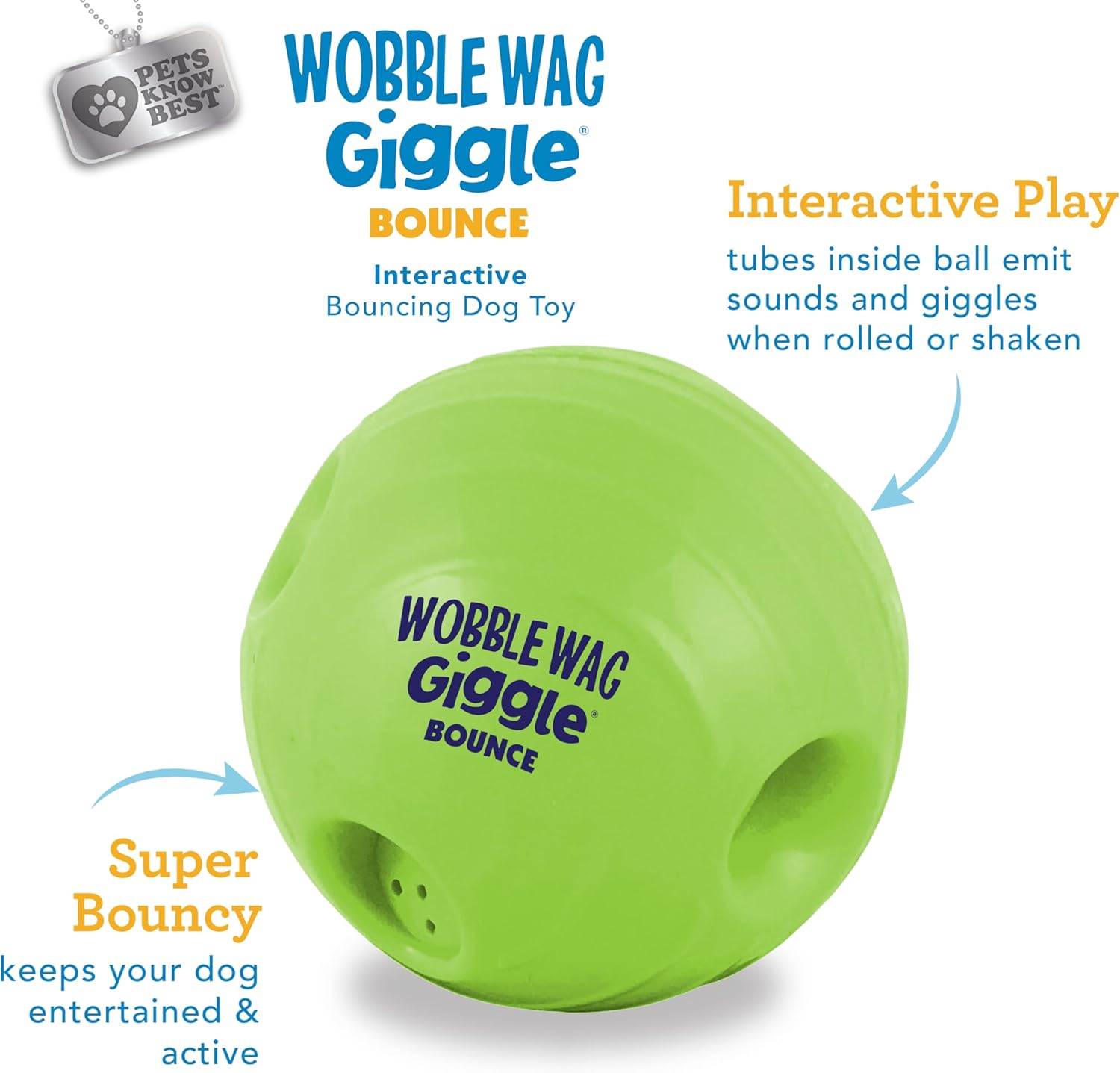 Wobble Wag Giggle Juego interactivo de rebote para perros - Bola qu...