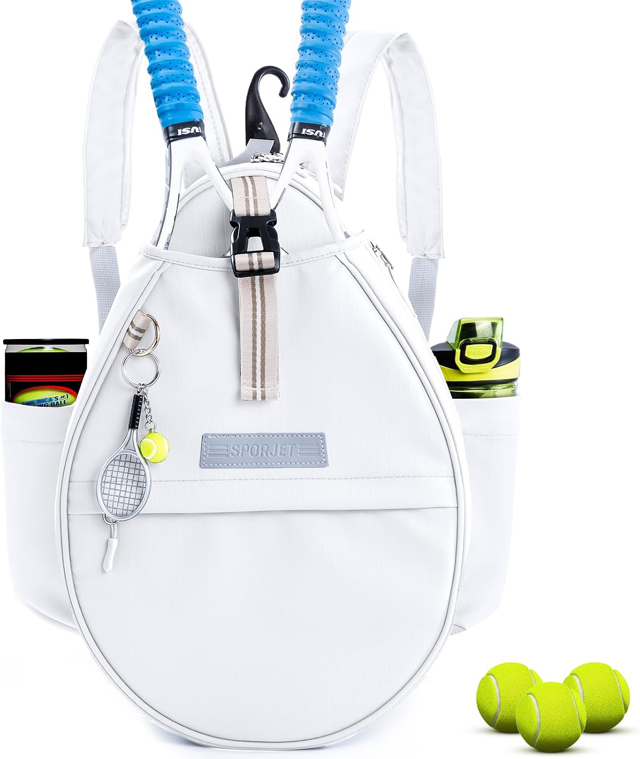 SPORJET Mochila de Tenis con Soporte para 2 Raquetas, Bolsa de Raqu...