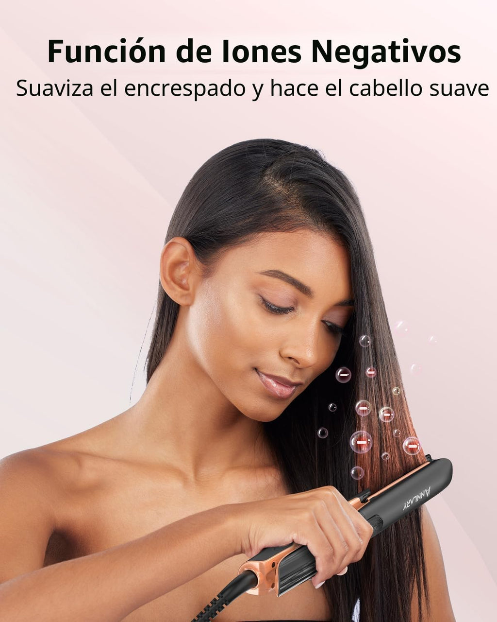 Annlary - Plancha de pelo de 1 pulgada y rizador 2 en 1 de titanio...