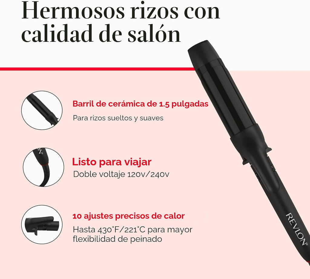 REVLON SmoothStay - Rizador de pelo con infusión de aceite de coco,...