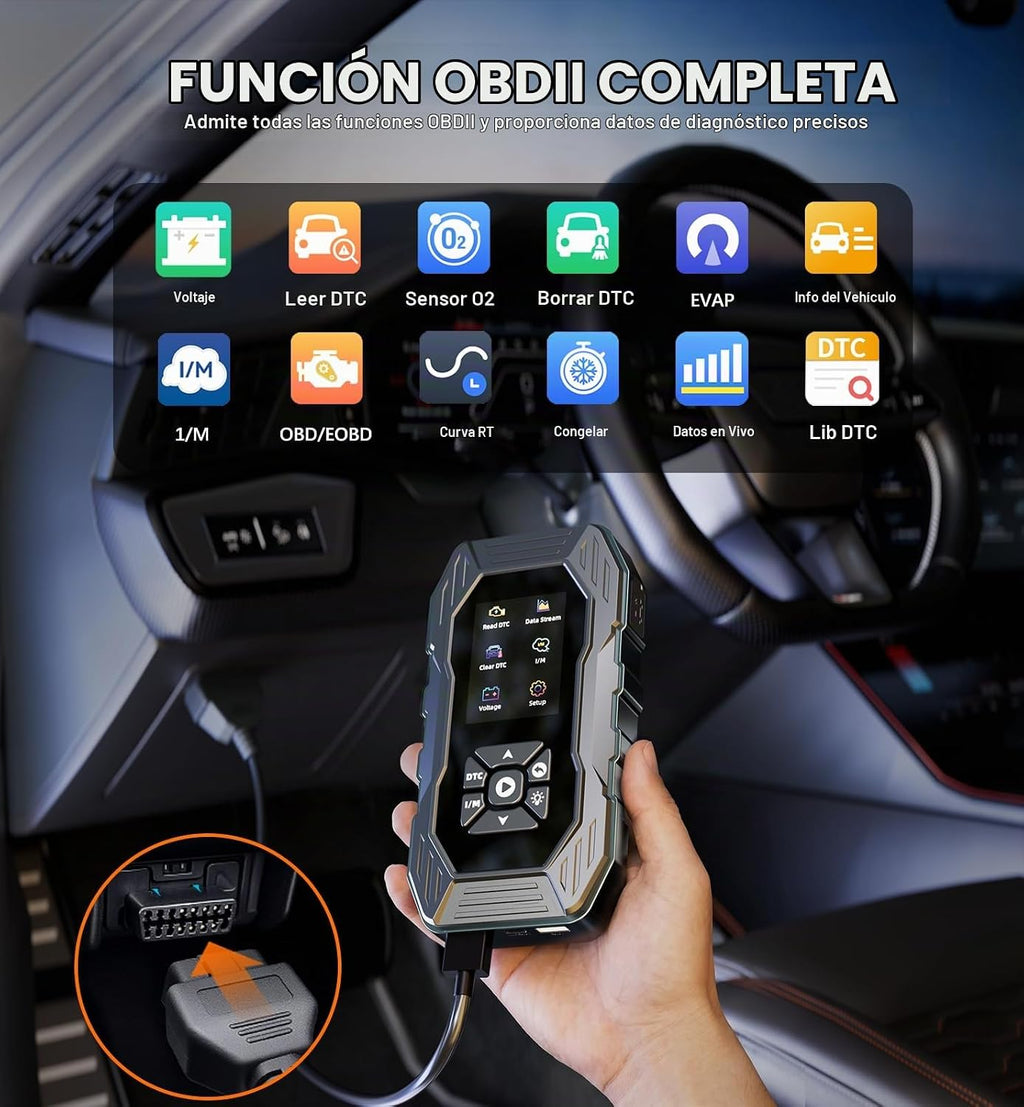 Arrancador con escáner OBD2 de 5000 A pico de batería de coche, arr...