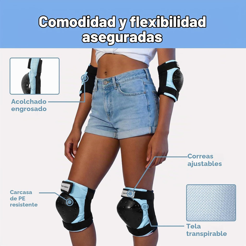 RollingBunny Juego de equipo de protección de patinaje para adultos...
