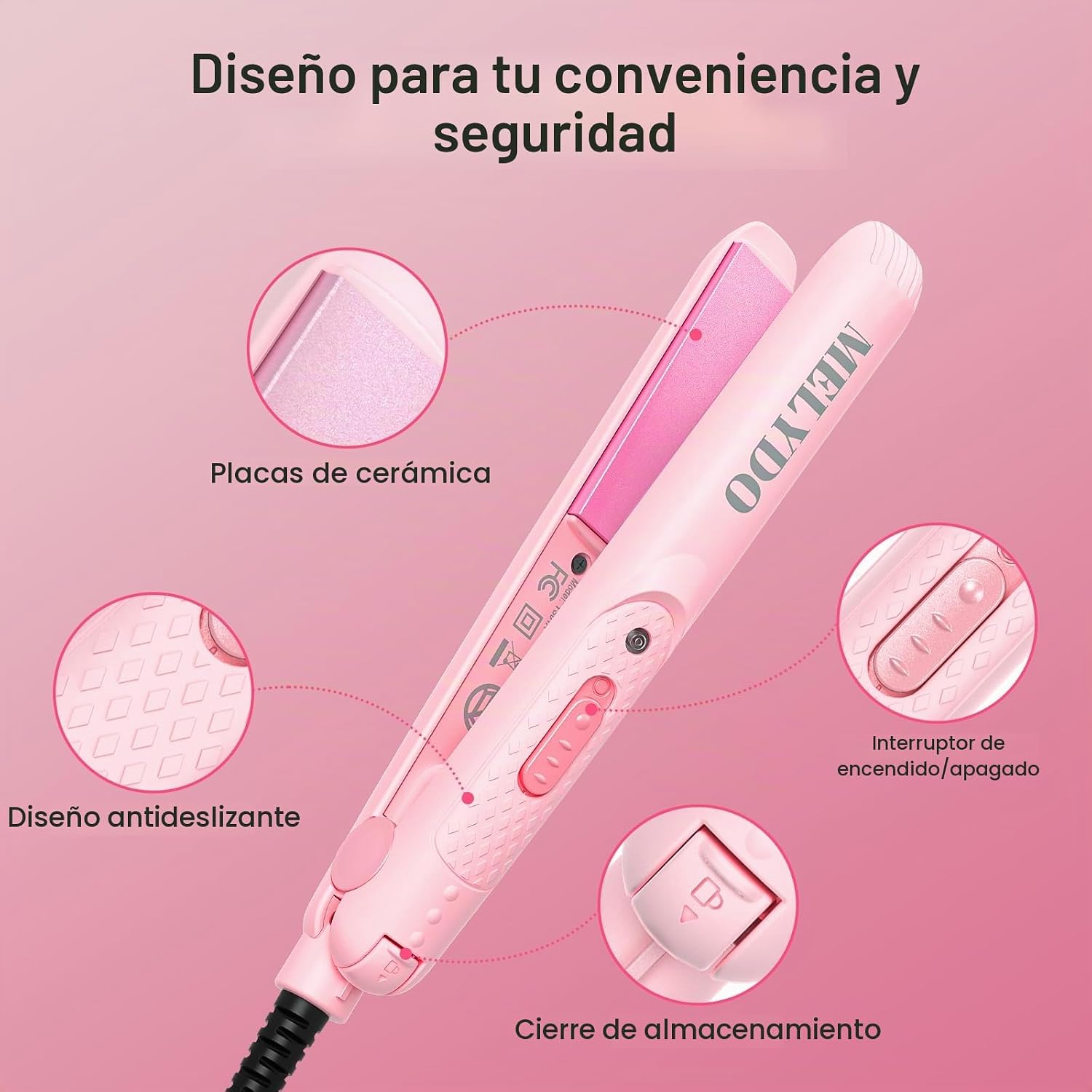 MELYDO Mini Plancha Portátil, Alisadora de Cabello de Viaje de Dobl...