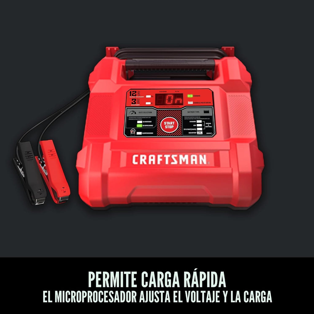 CRAFTSMAN - Cargador y mantenedor de batería de coche 12A, 6V\/12V...