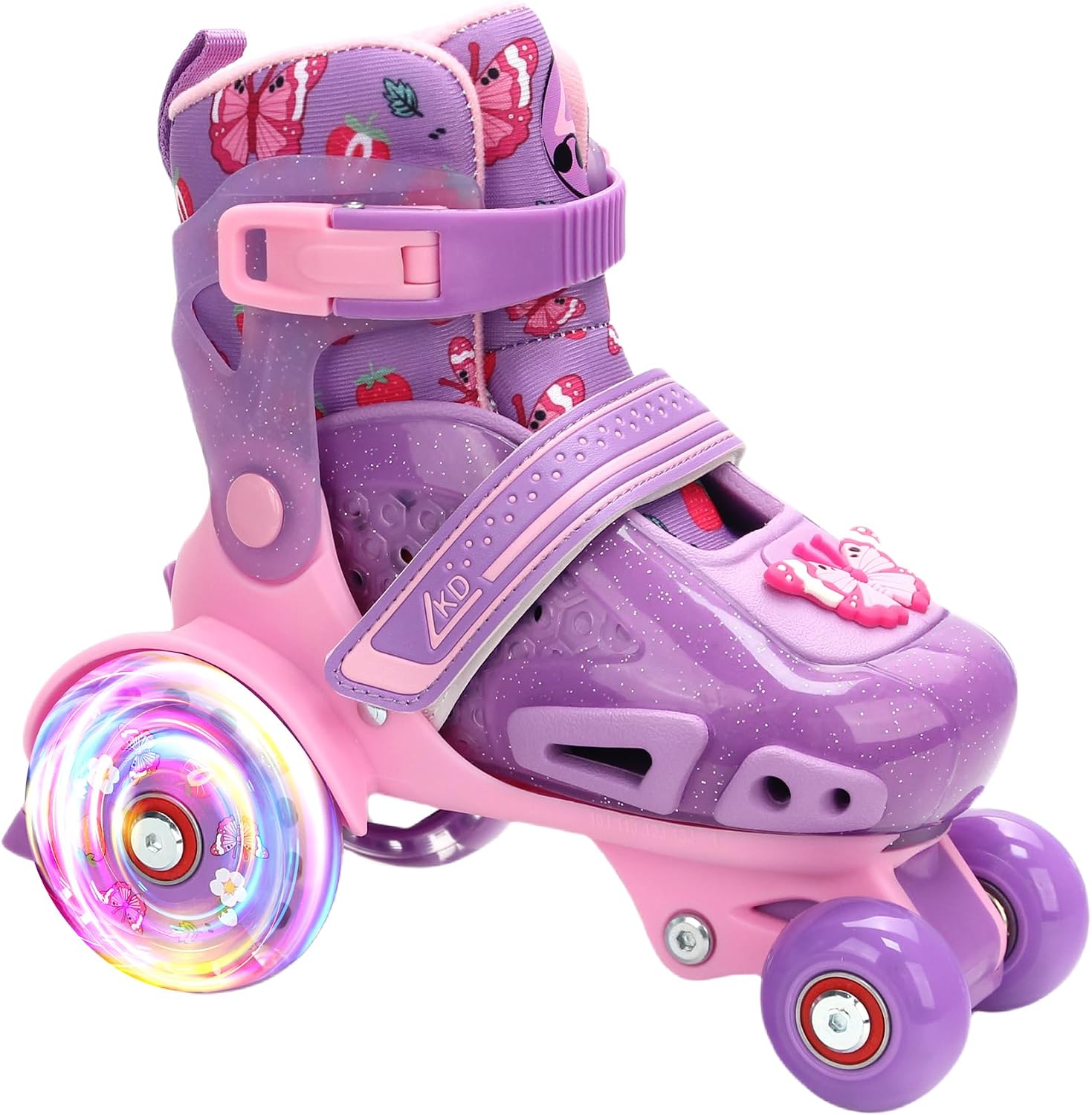 LKD Patines ajustables para niños y niñas, patines cuádruples para...
