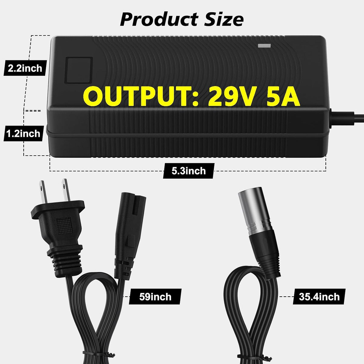 Cargador rápido de 29 V 5 A para batería de plomo ácido de 24 V, ca...