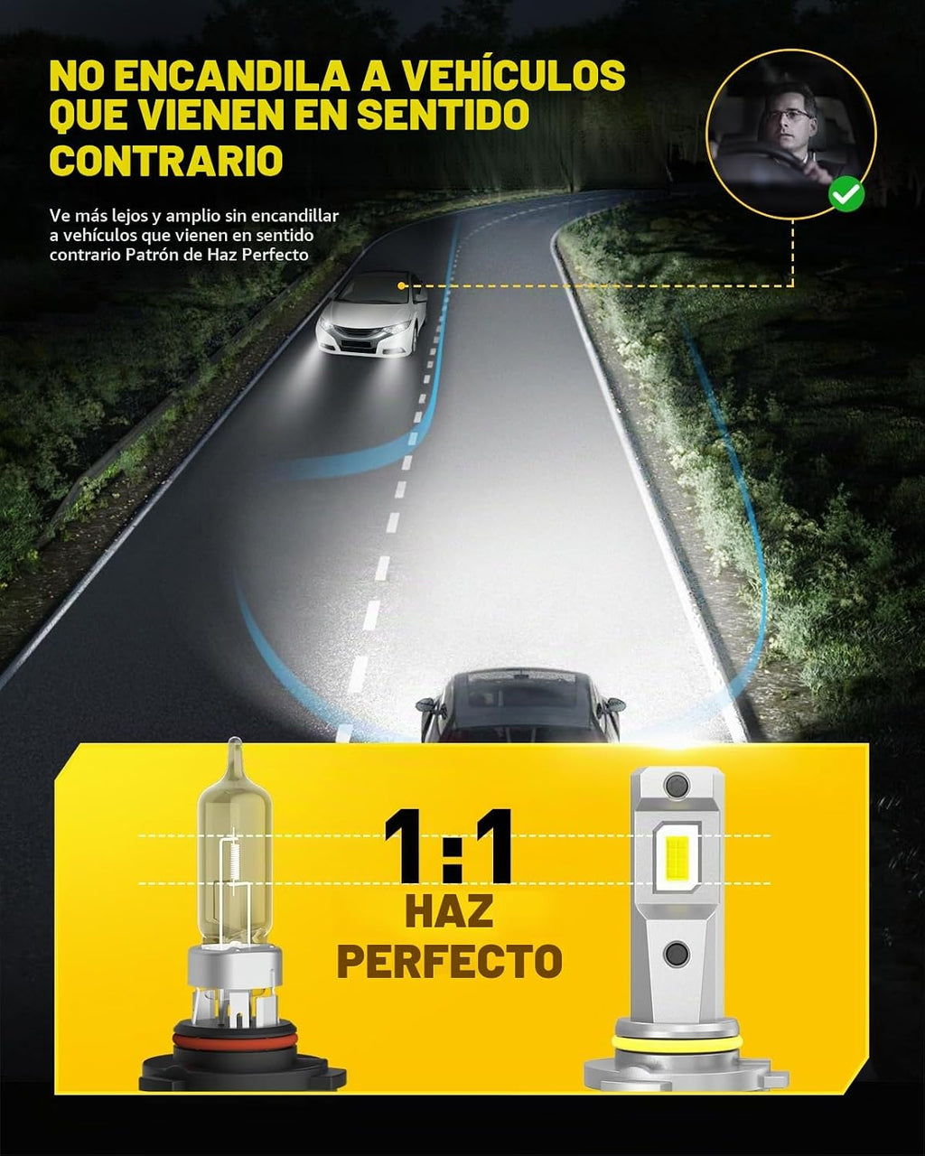 AUXITO 9005\/9006 Bombilla LED HB3\/HB4, 180.000LM Blanco más brill...