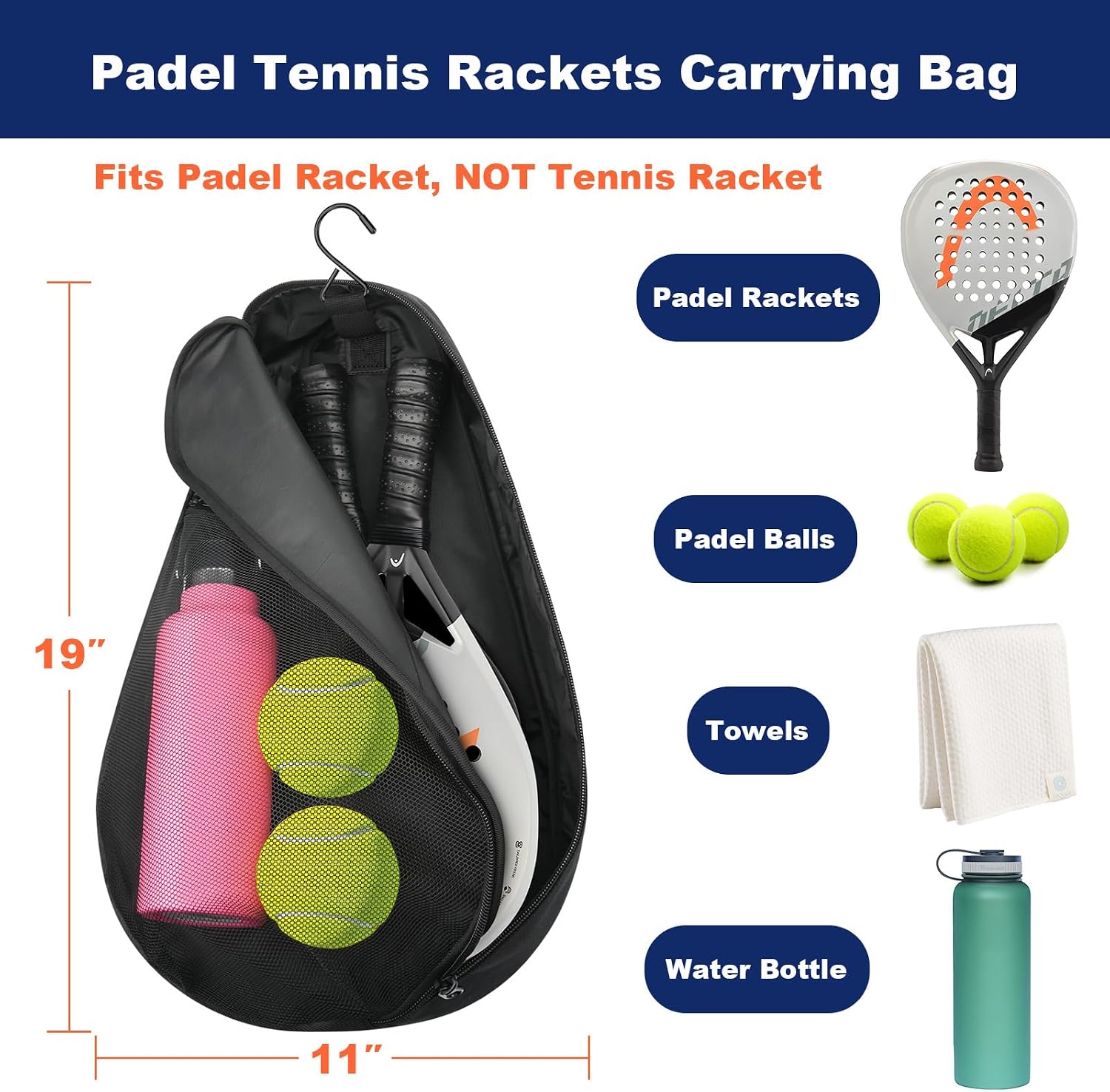 Bolsa para raqueta de pádel Cosmos, mochila tipo mochila para palas...