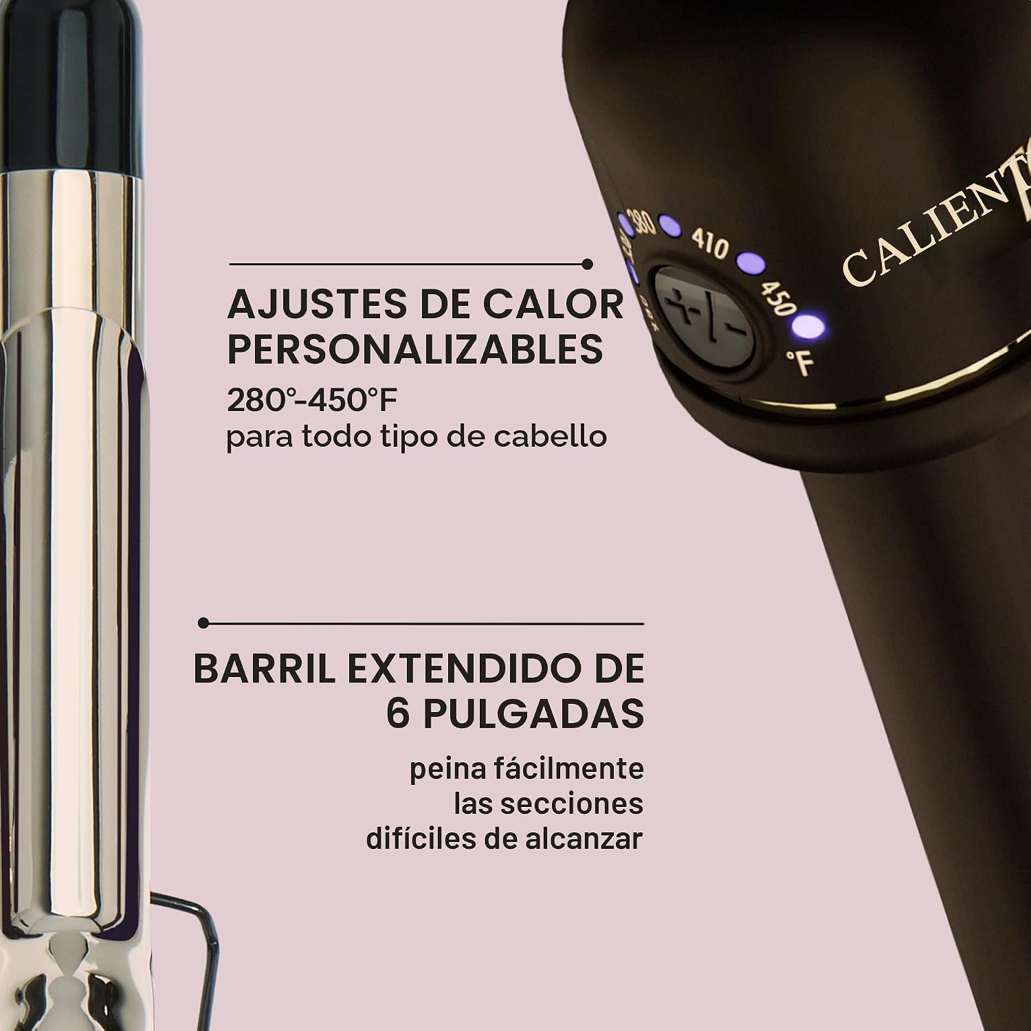 HOT Tools Rizador profesional de oro de 24 quilates con barril exte...