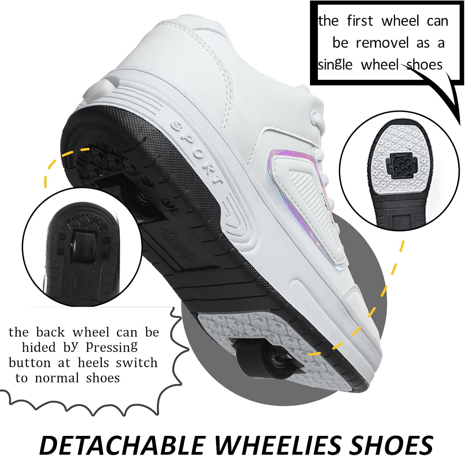 HOVERKICKES Kids Roller Skate Shoes with Wheels Roller Sneakers for...