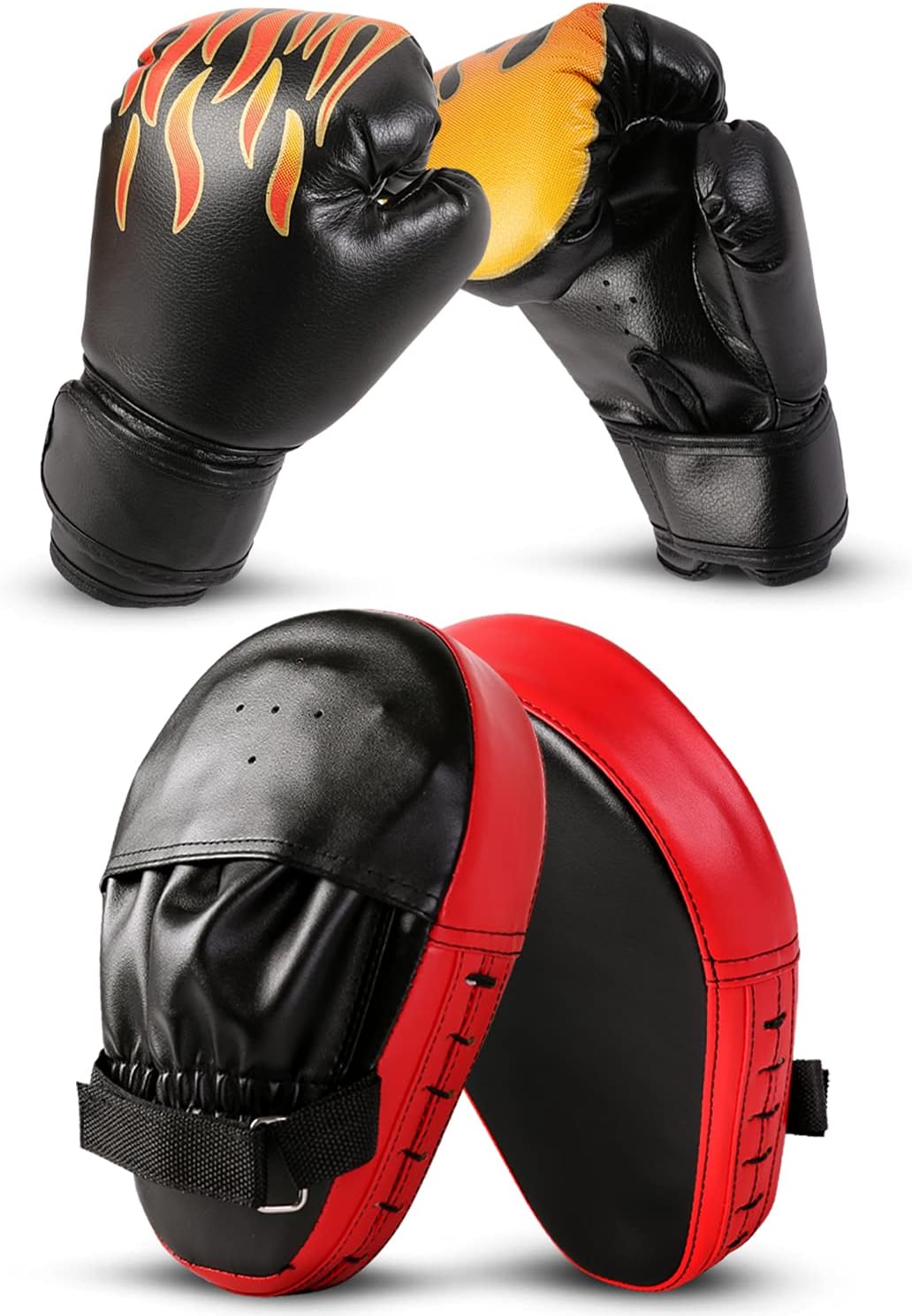 Odoland Juego de guantes de boxeo y guantes de boxeo 2 en 1 para ni...