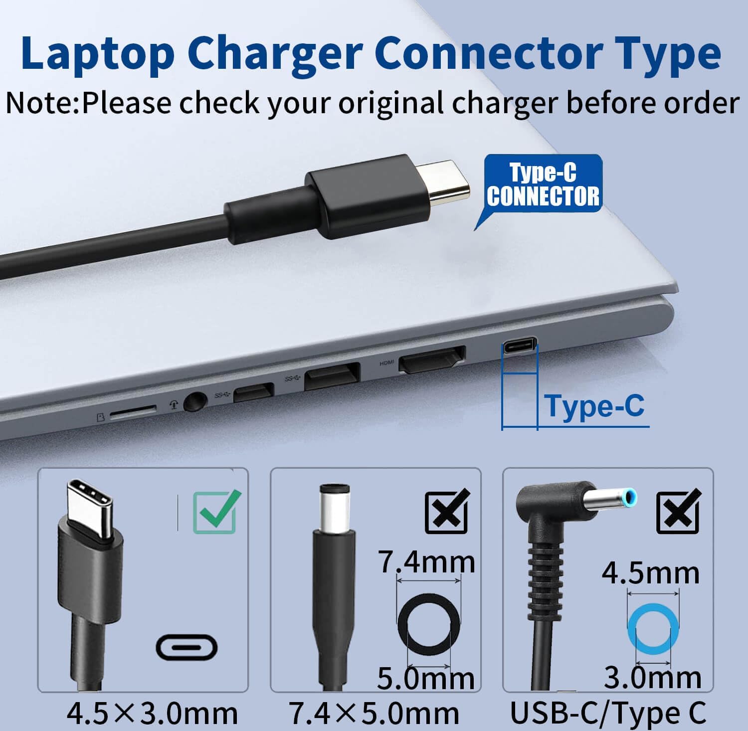 Cargador USB C de 65 W compatible con el adaptador de Chromebook de...