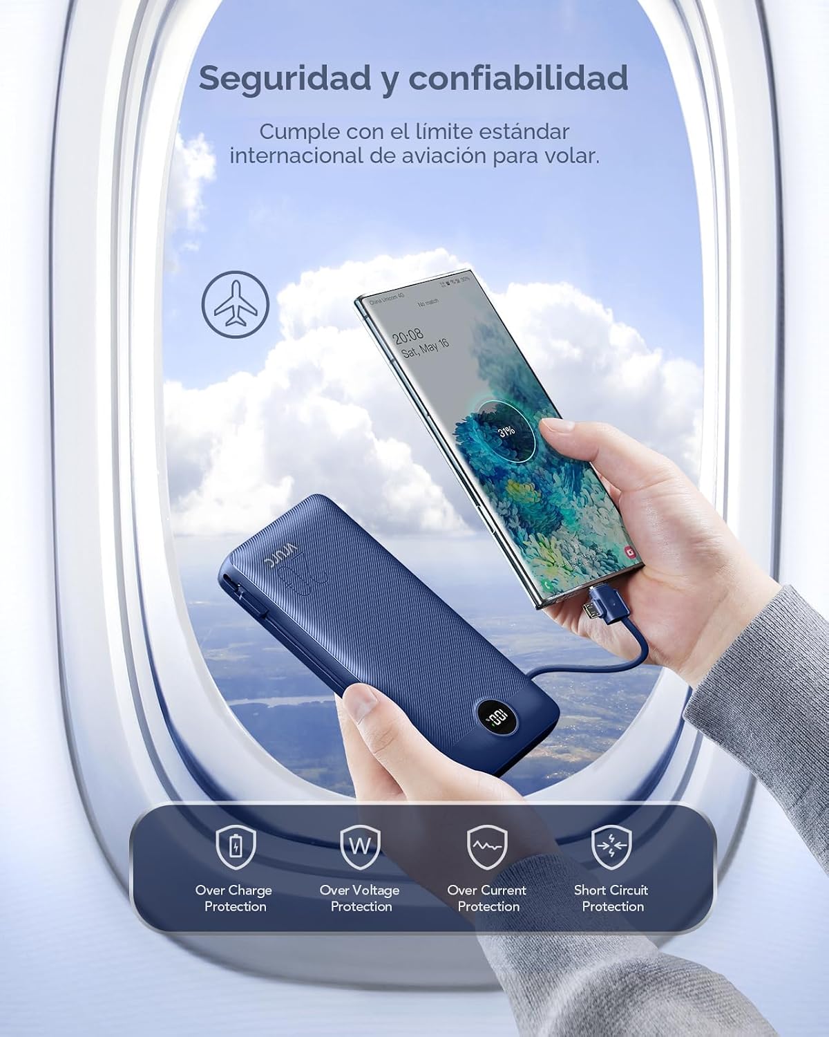VRURC Cargador portátil de 20000 mAh, banco de energía de carga ráp...