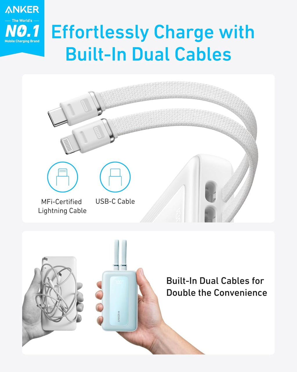 Anker Power Bank, Cargador Portátil Rápido de 20,000mAh 30W Máx con...