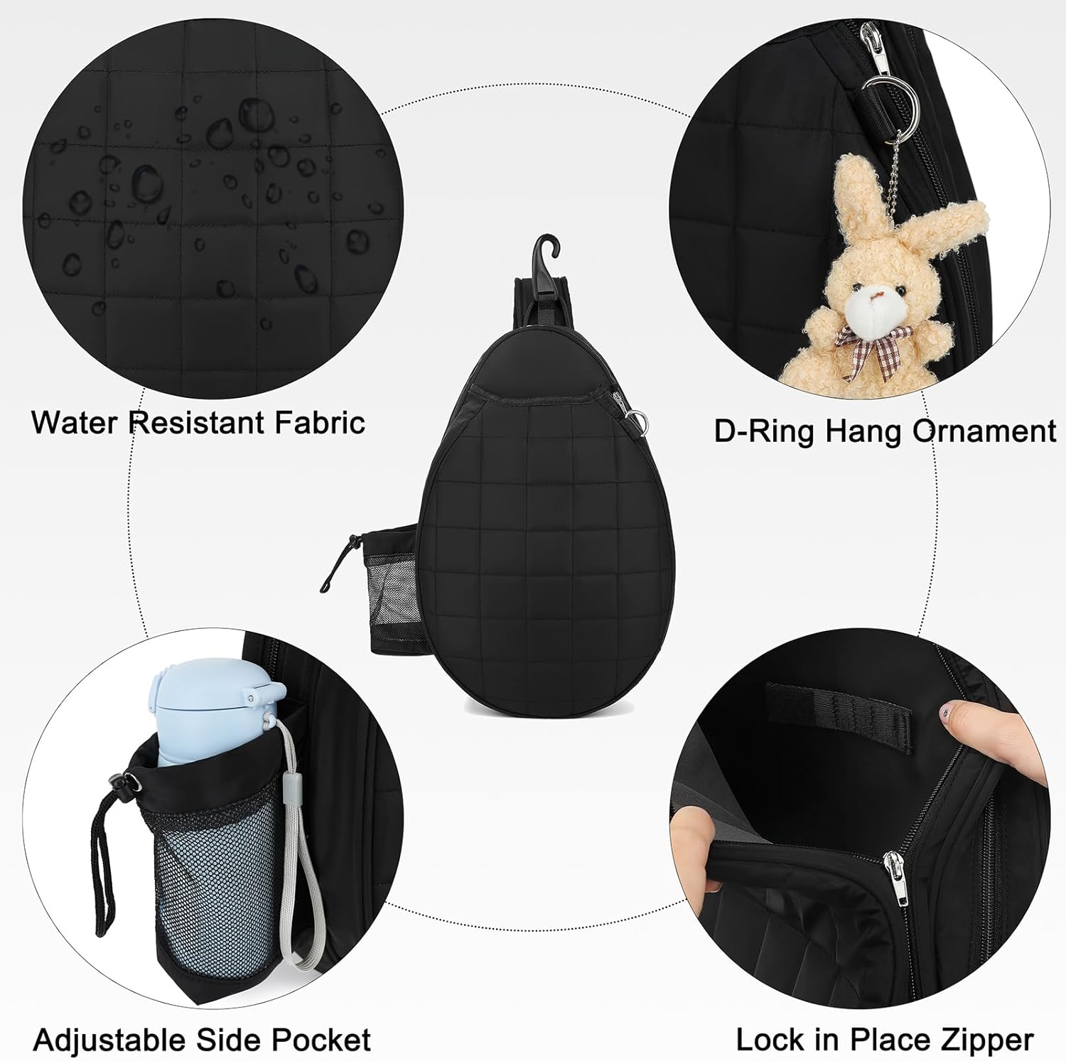 Rejolly Bolsa Bandolera de Raqueta de Tenis para Mujeres y Hombres...