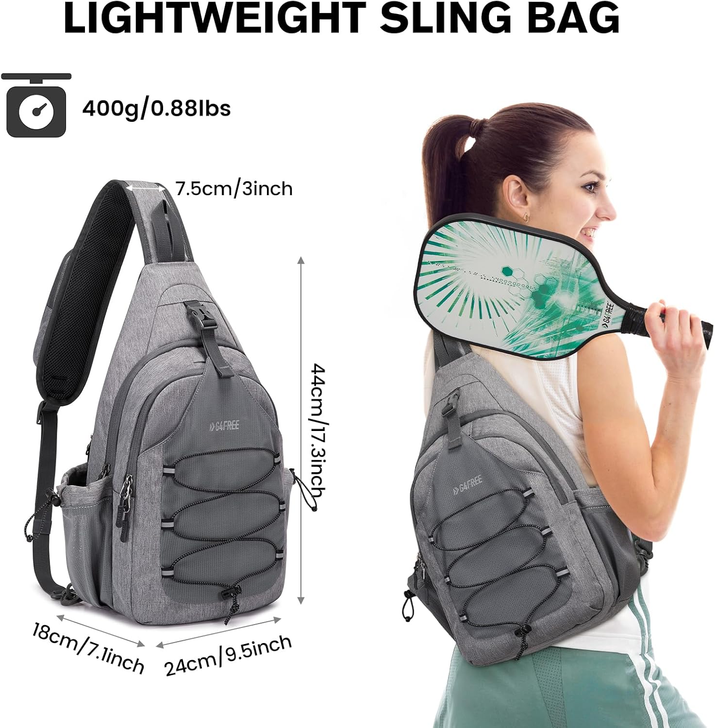 G4Free Pickleball Bag, bolso bandolera para hombres y mujeres, moch...
