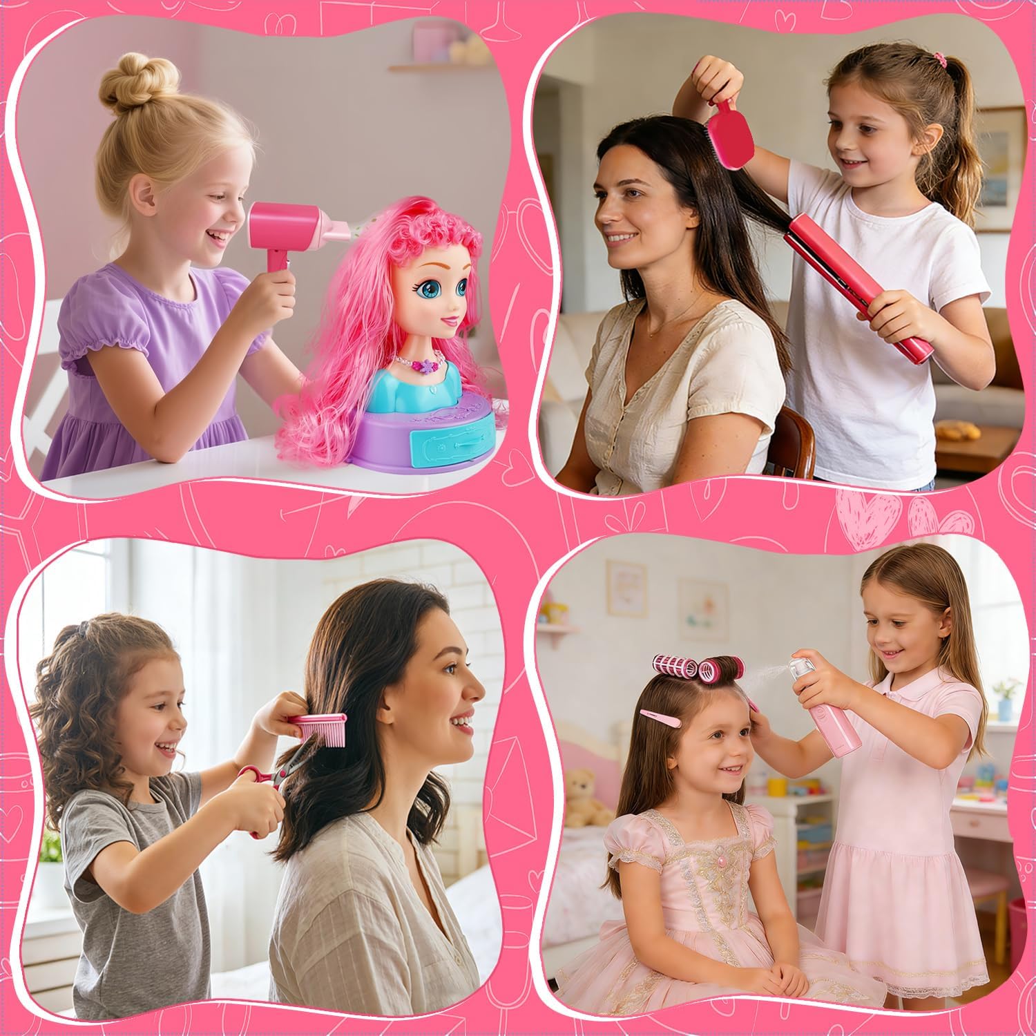 Juguetes de peluquería para niñas de 3 a 8 años, juego de peluquerí...