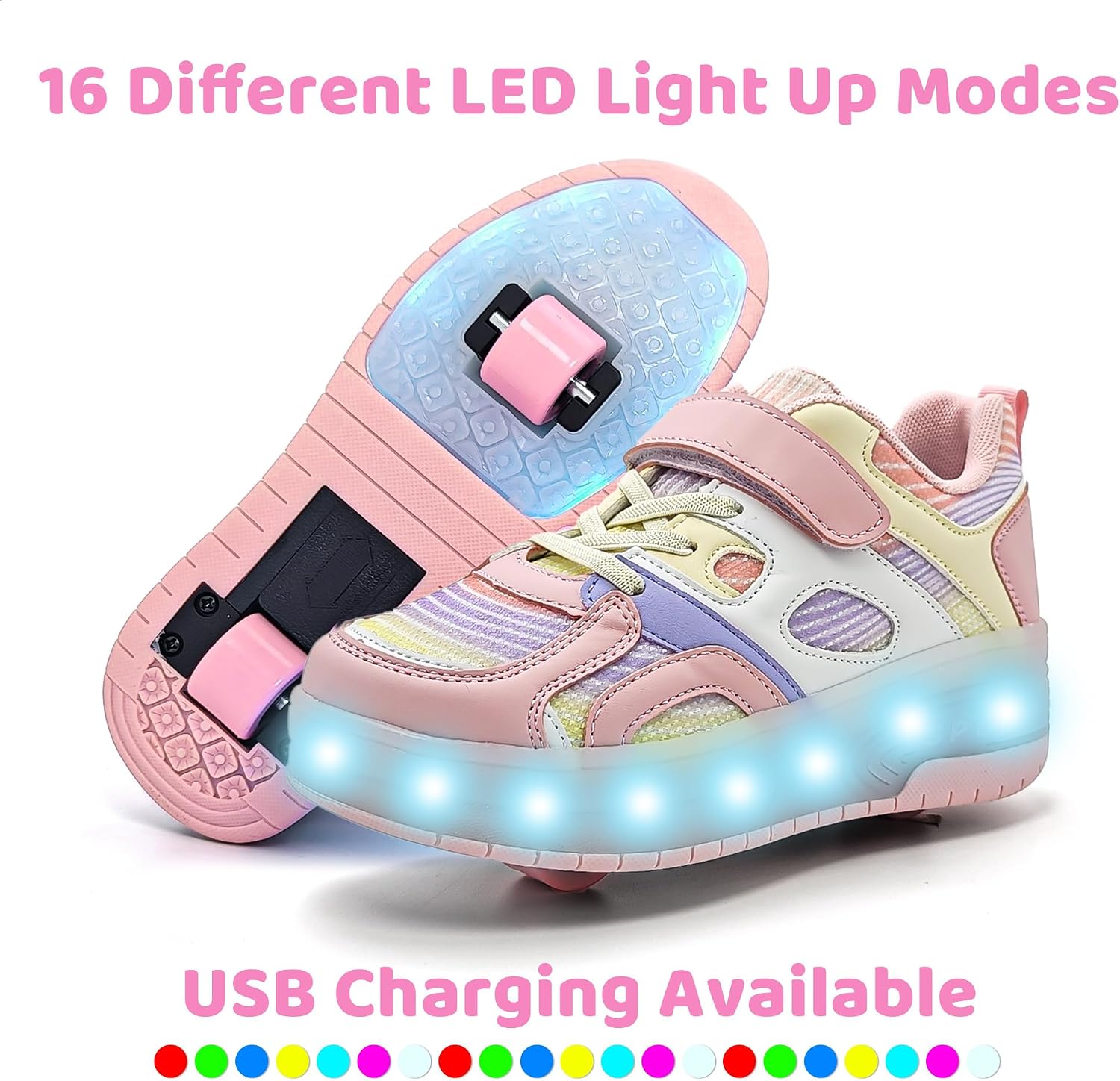 Umerigo Zapatos de patinaje a la moda para niños y niñas, tenis ret...