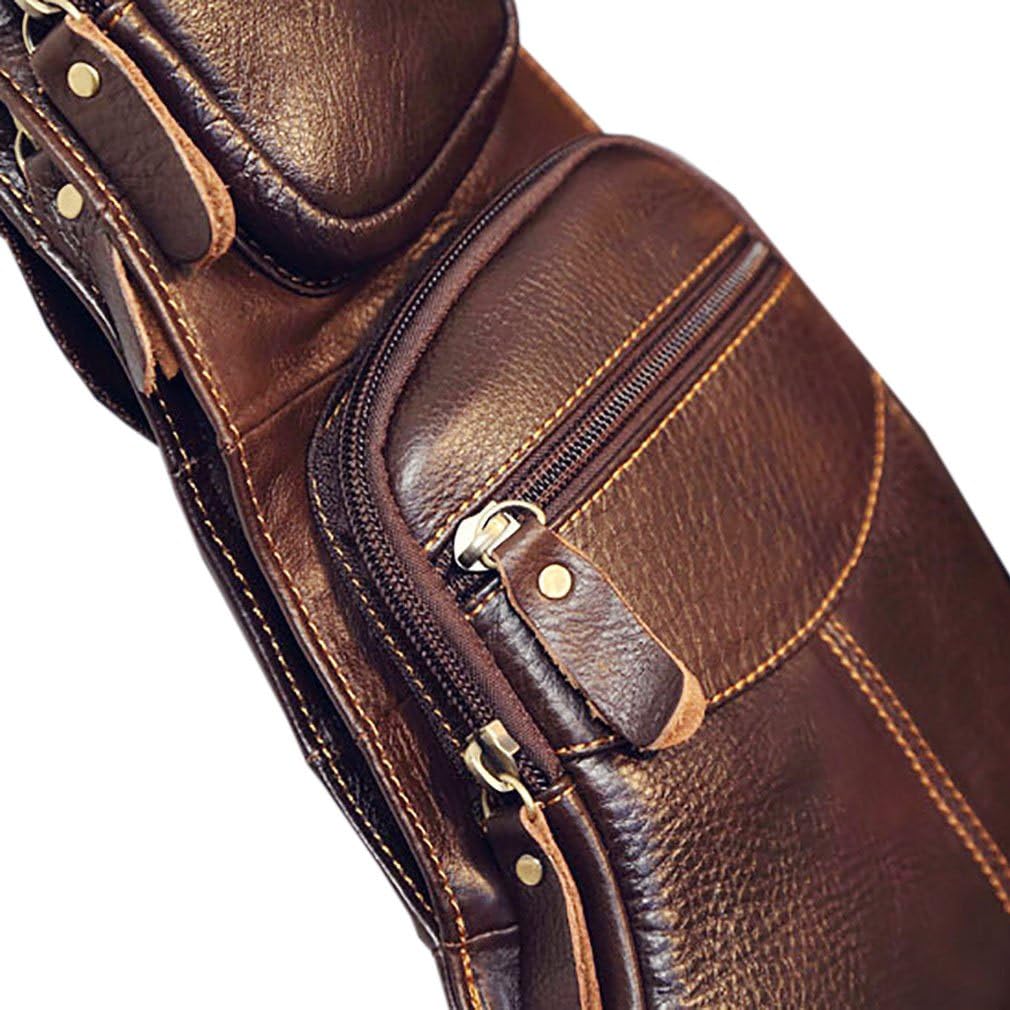 Mochila de Cuero Hebetag, Bandolera Cruzada para Hombres y Mujeres,...