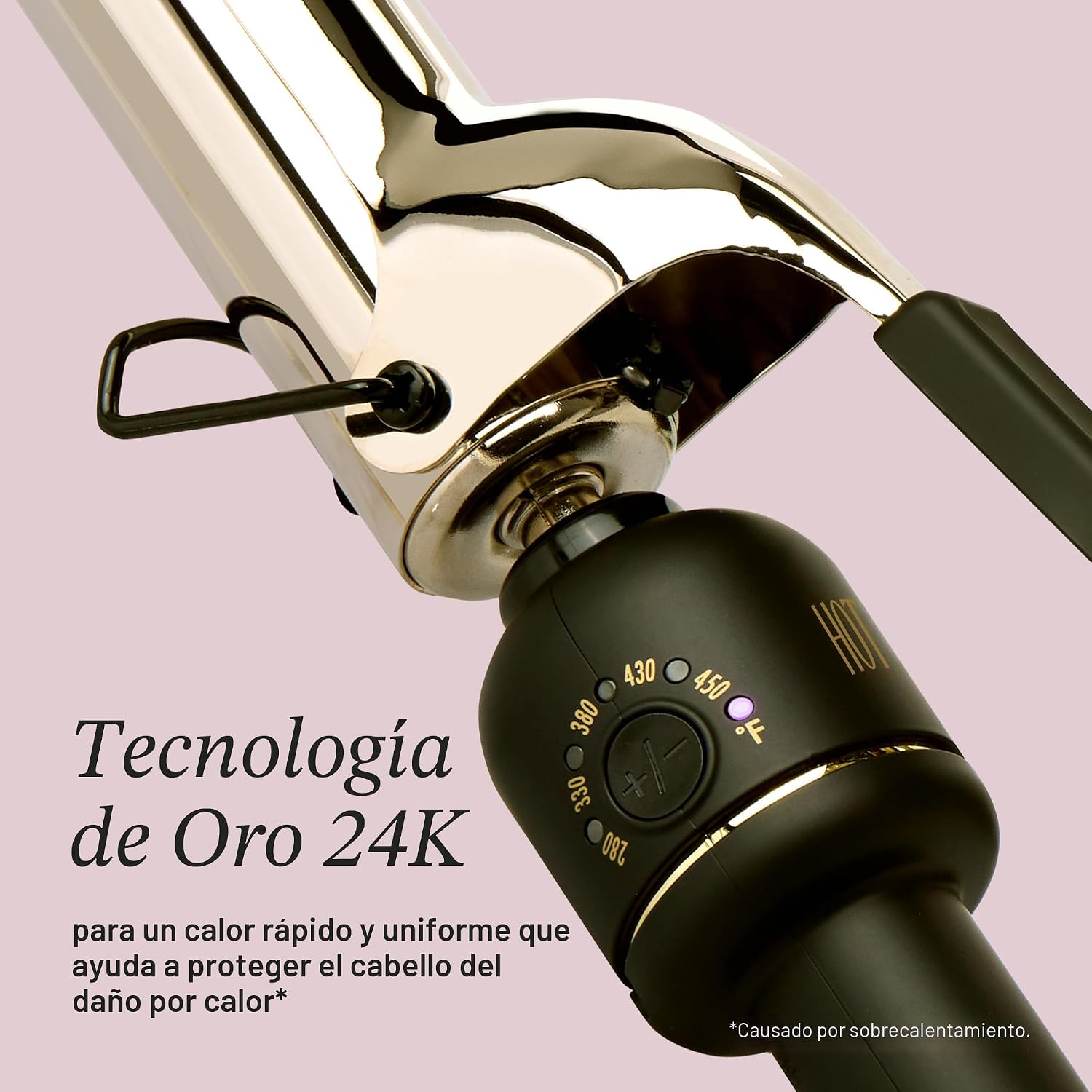 HOT Tools Rizador profesional de oro de 24 quilates de barril exten...