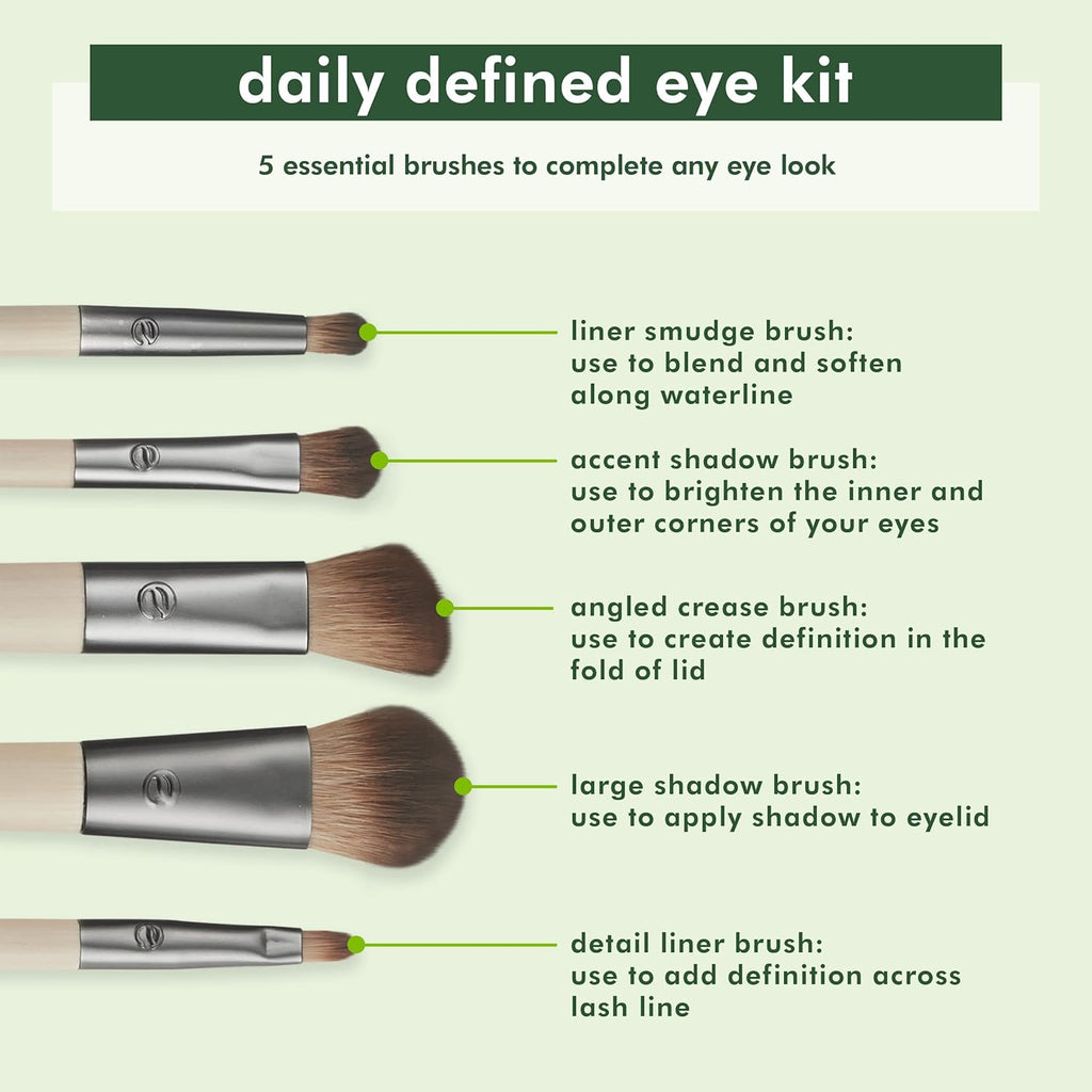EcoTools Daily Defined Kit de Brochas para Ojos, Brochas de Maquill...
