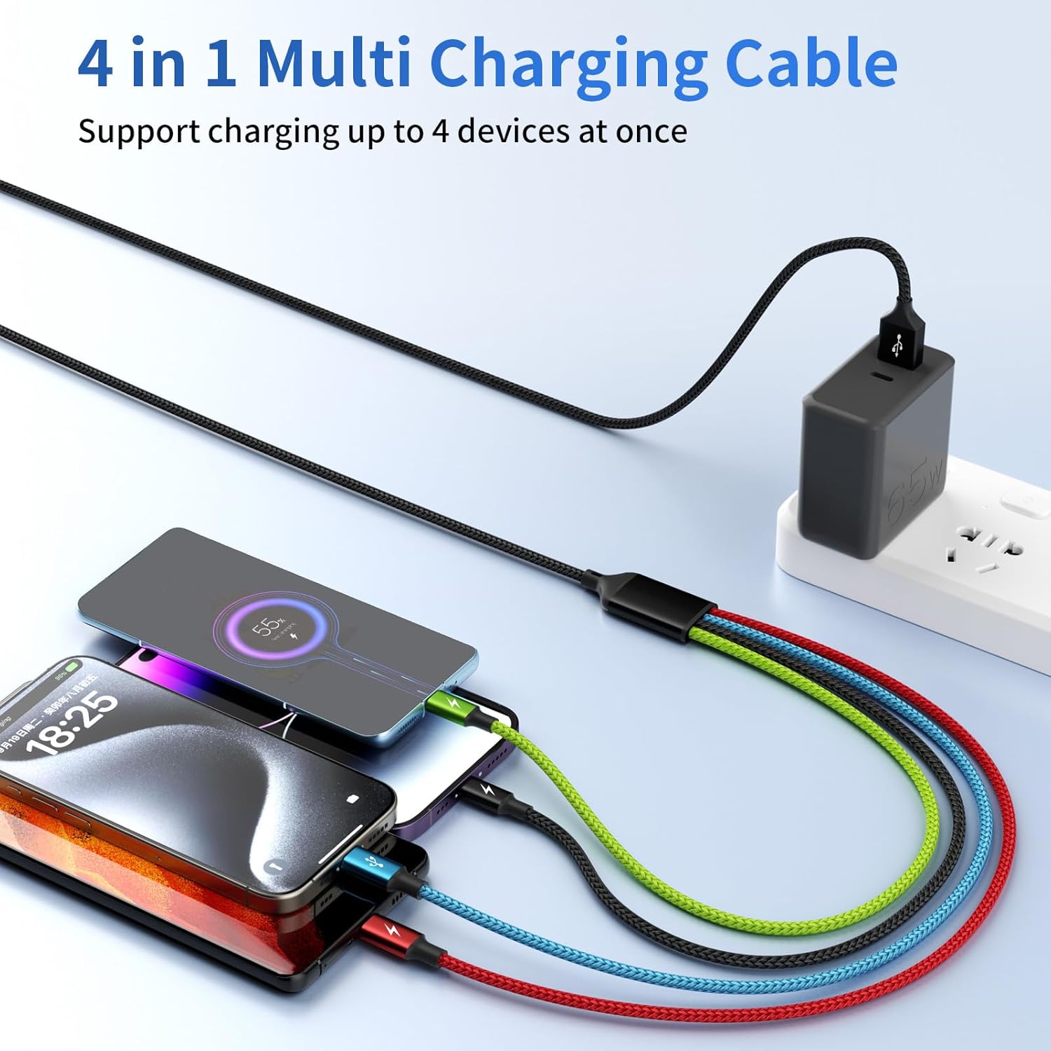 Firsting Travel Essentials - Cable de carga múltiple [2 unidades de...