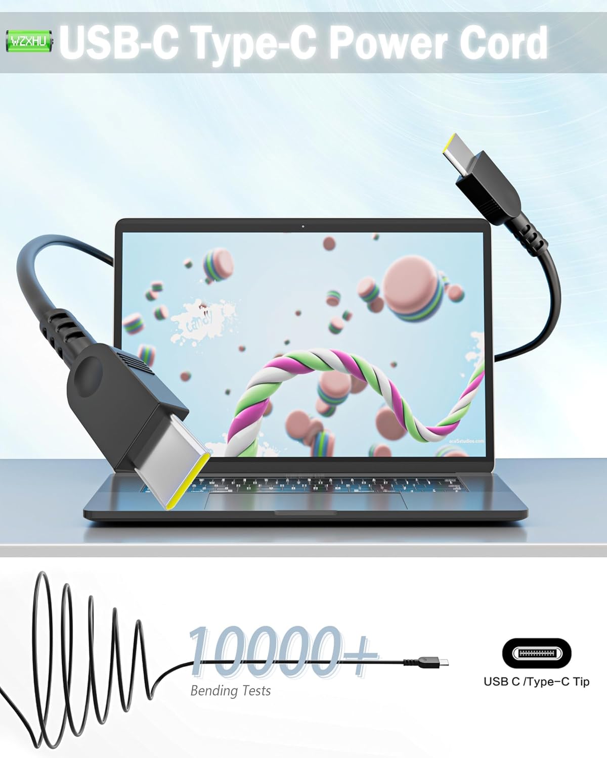 WZXHU Cargador de laptop USB-C delgado de 65 W compatible con Lenov...
