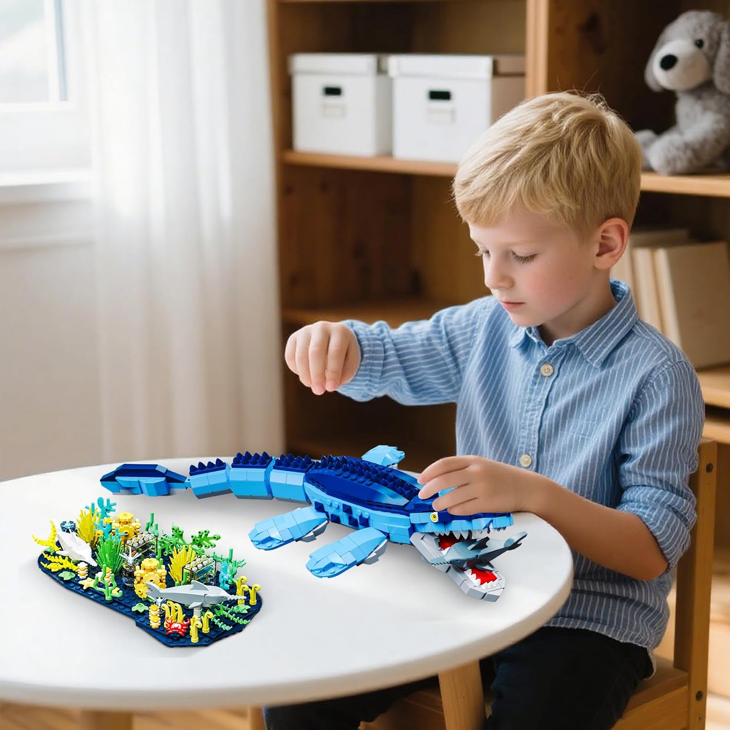 Dinosaur World Mosasaurus - Juego de construcción compatible con ju...