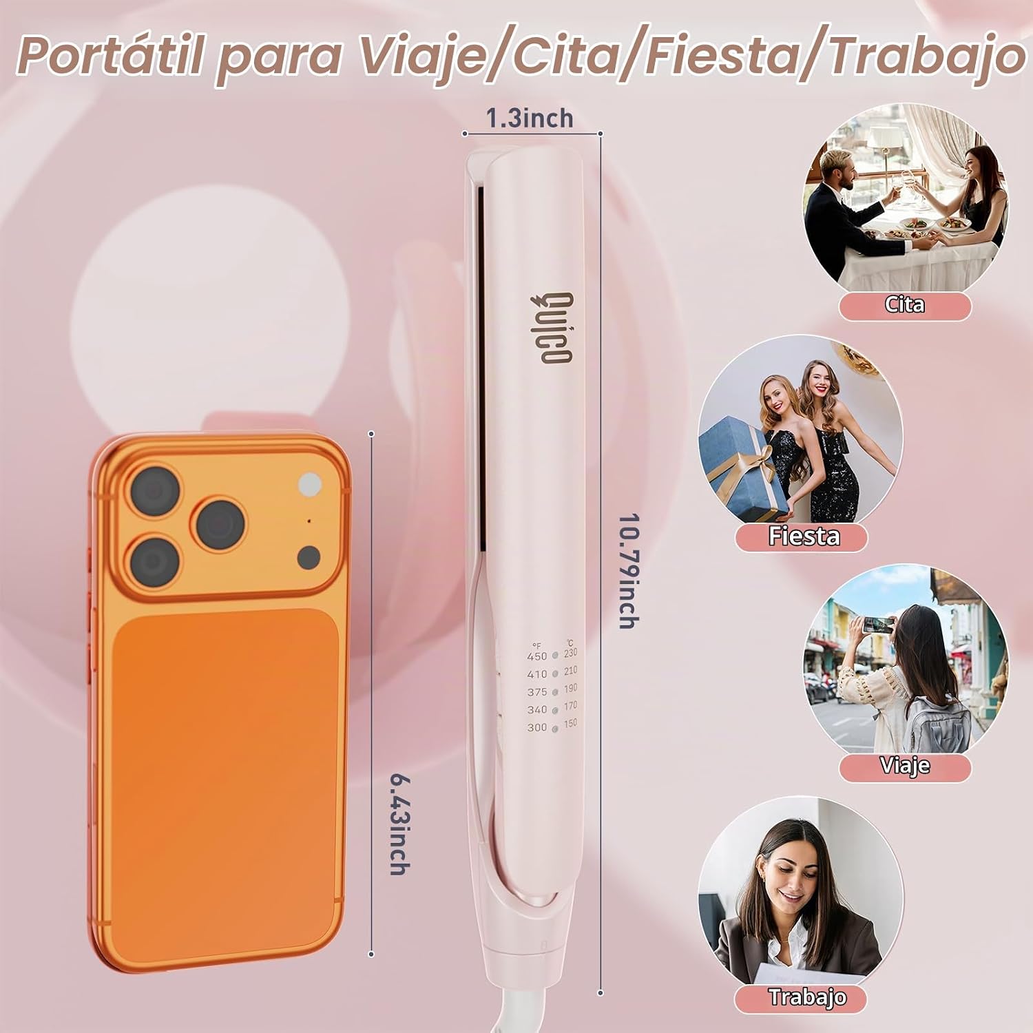 Quico - Plancha de pelo de doble voltaje de 100-240 V | Plancha ali...